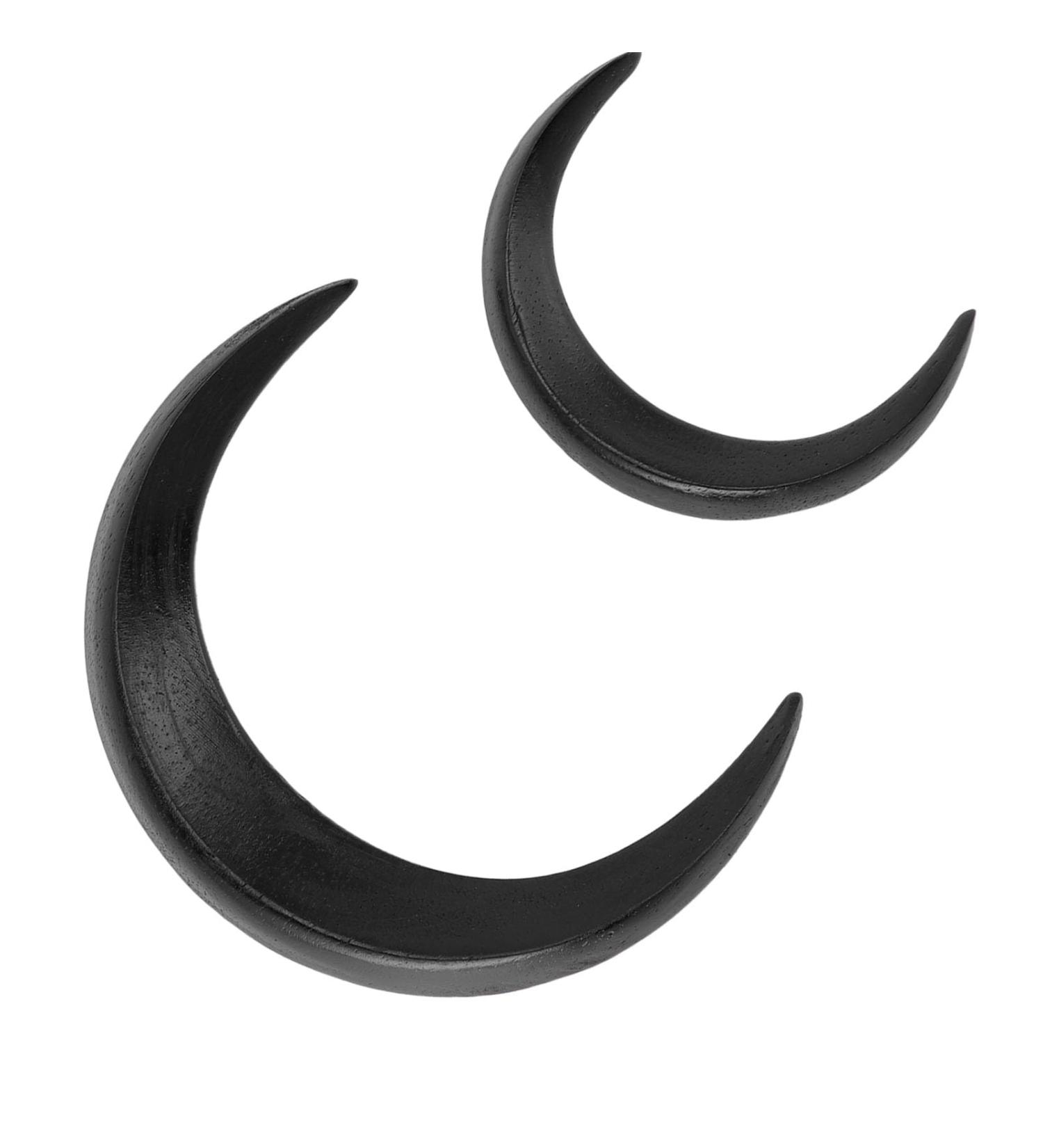 Moon Hairpin Fashion Moon Hair Stick Wooden Lightweight Accessories 2 Sizes Carved for Long Hair (Black) - Buy Online on GoSupps.com