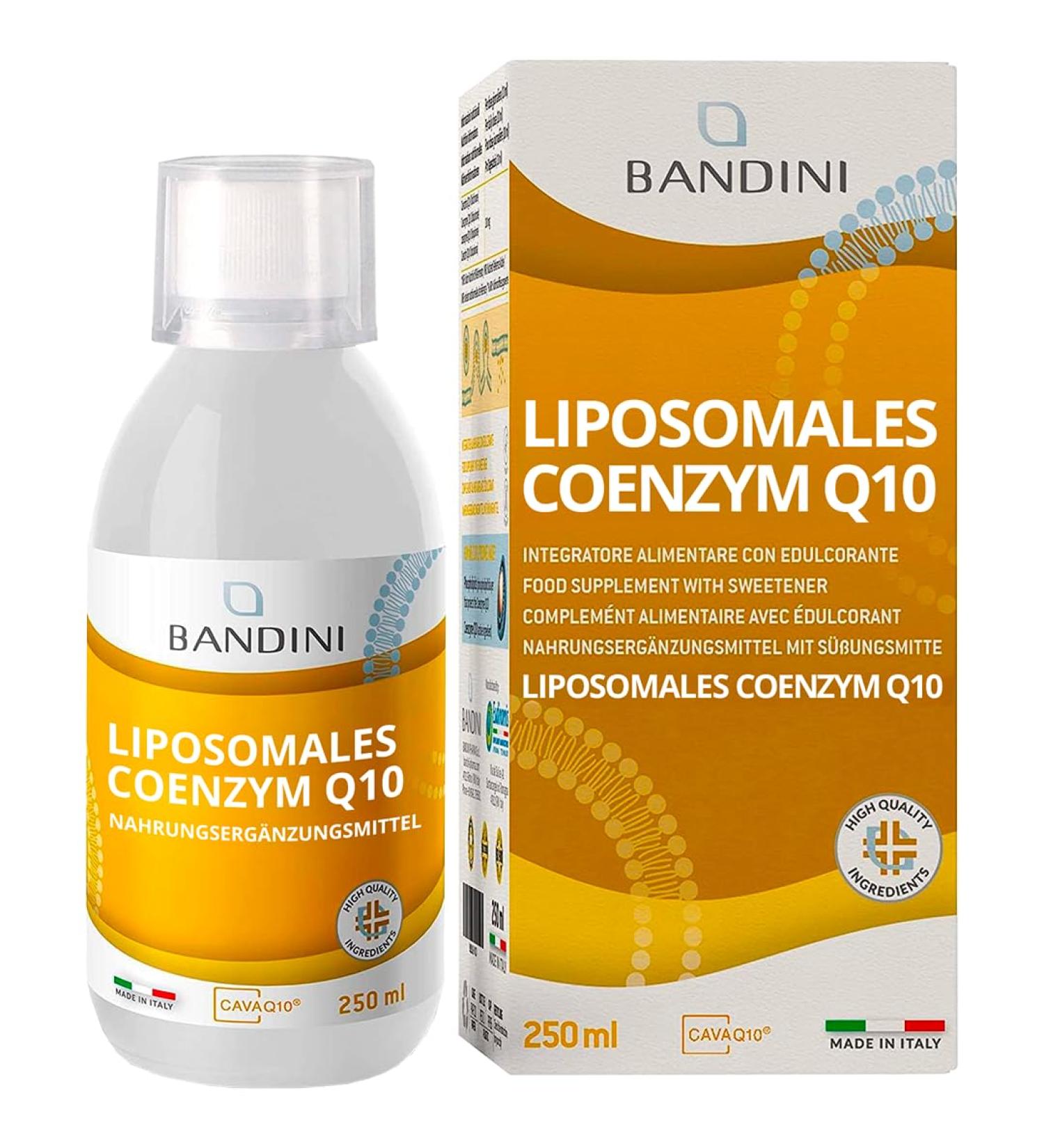 Bandini Coenzyme Q10 - 200mg High Dose Vegan Supplement (10ml) | Fermented Corn | Pure & Lab-Tested | 4-Month Supply - Buy Online on GoSupps.com