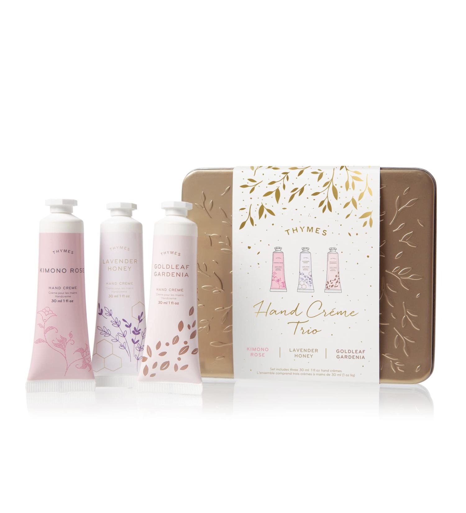 Thymes Hand Cream Trio - Kimono Rose Lavender Honey & Goldleaf Gardenia | Buy Internationally - Buy Online on GoSupps.com