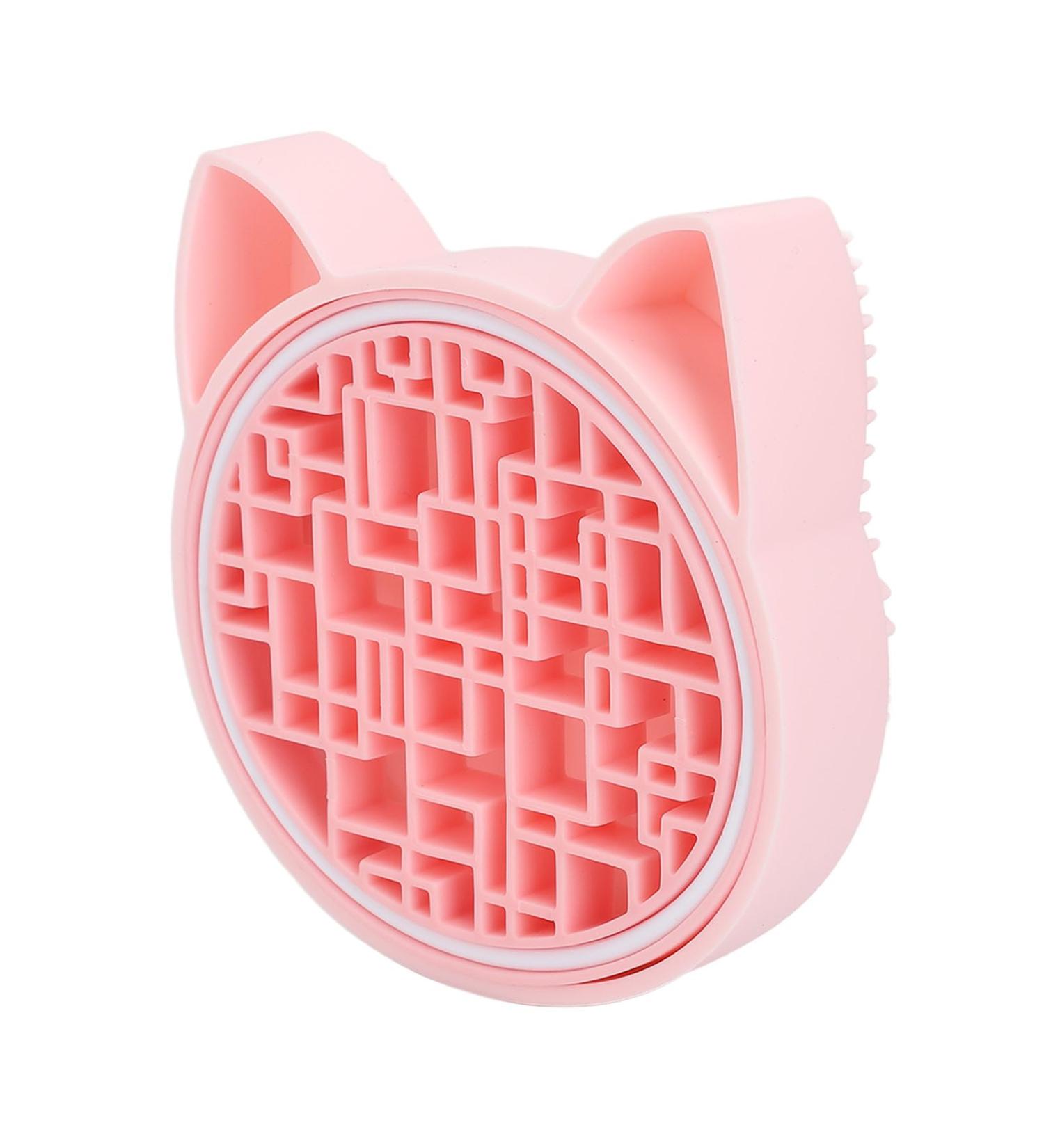Silicon Makeup Brush Cleaner Mat - Portable Cat Head Design | Efficient Brush Cleaning Pad for Cosmetics - Pink - Buy Online on GoSupps.com