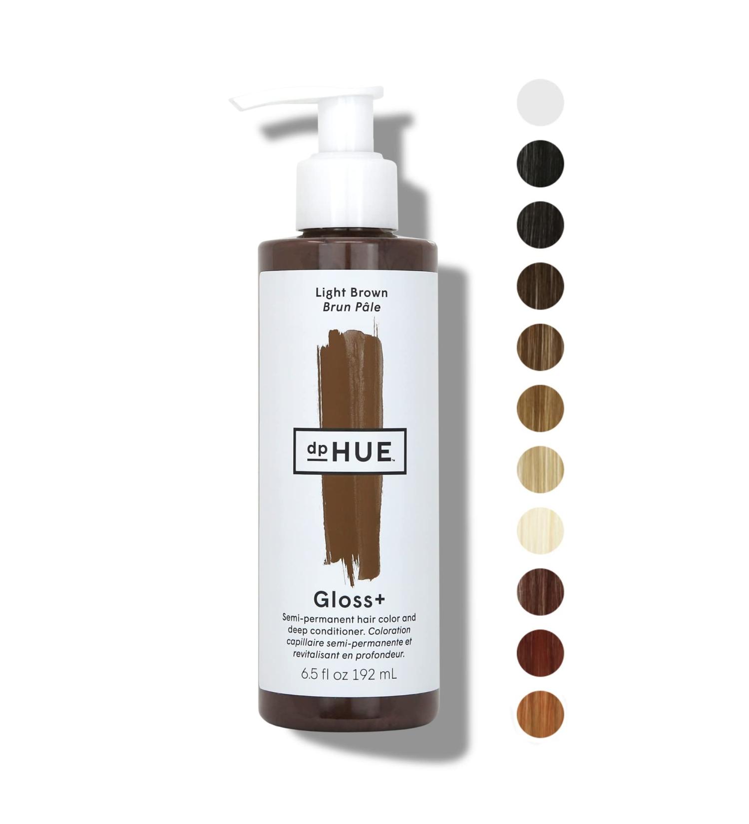 dpHUE Gloss+ Light Brown 6.5 oz - Color-Boosting Semi-Permanent Hair Dye & Deep Conditioner - Buy Online on GoSupps.com