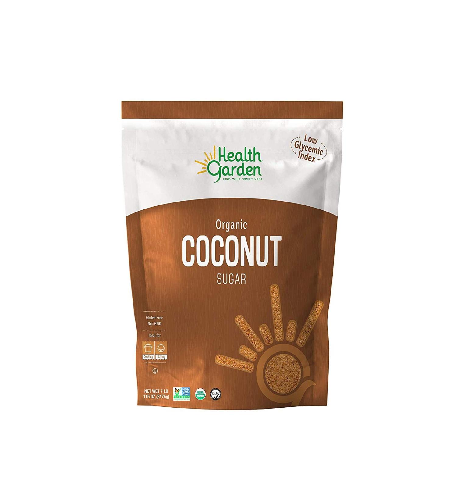 Health Garden Organic Coconut Palm Sugar - Non GMO - Gluten Free - Sweetener Substitute - 7 lbs Pack - Kosher Certified - All Natural - Buy Online on GoSupps.com