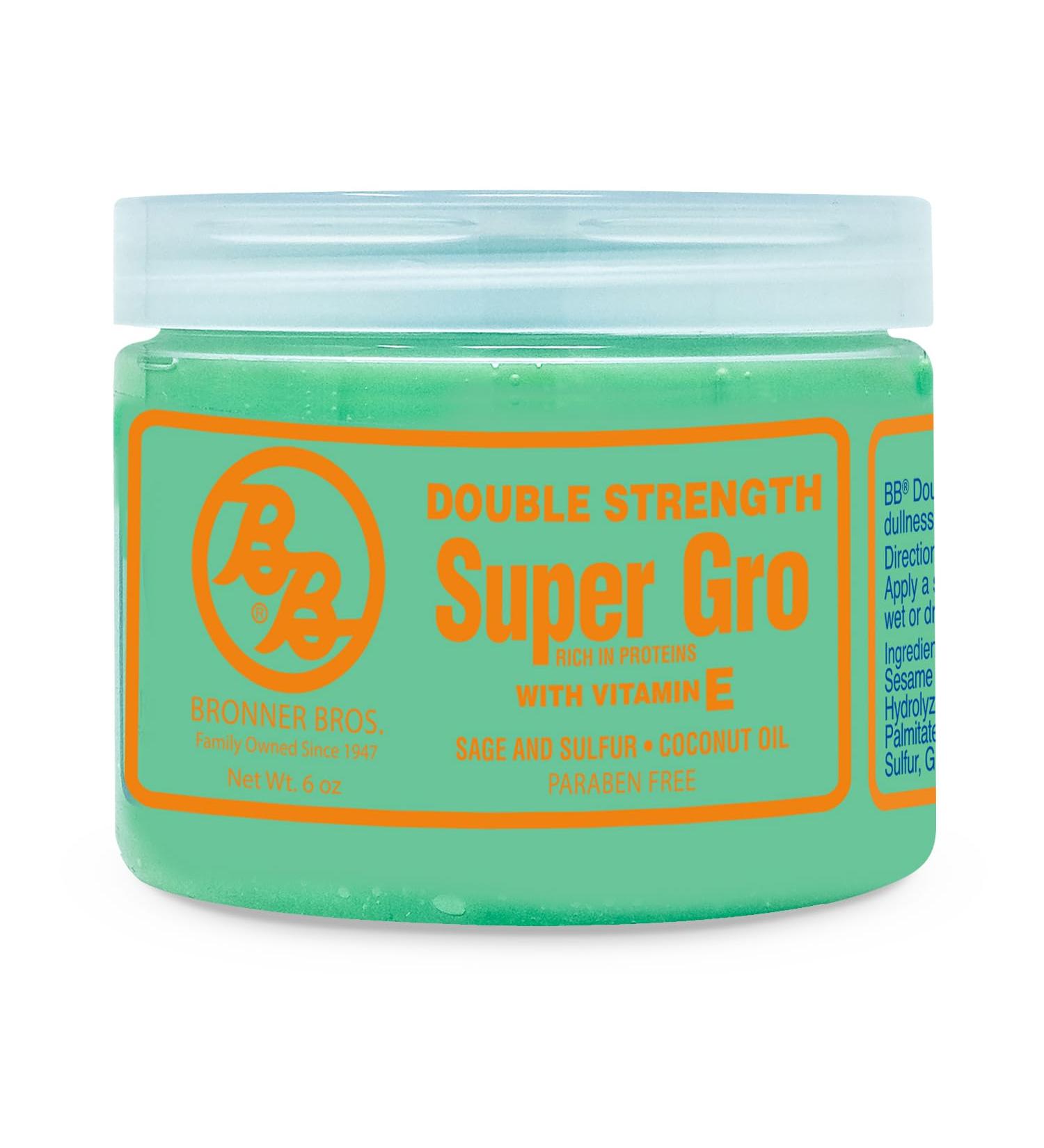 Bronner Brothers Double Strength Super Gro - Hair Treatment for Dry Itchy Scalp with Vitamins & Coconut Oil - Nourish Repair & Moisturize Damaged Hair - 6oz - Buy Online on GoSupps.com