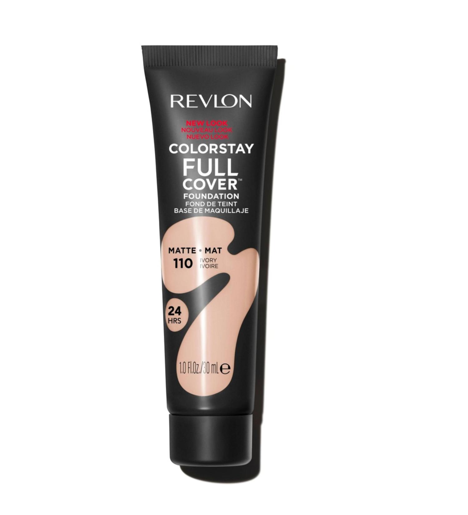 Revlon ColorStay Full Cover Longwear Matte Foundation Heat & Sweat Resistant Lightweight Face Makeup Ivory (110) 30ml 30 ml (Pack of 1) 110 Ivory