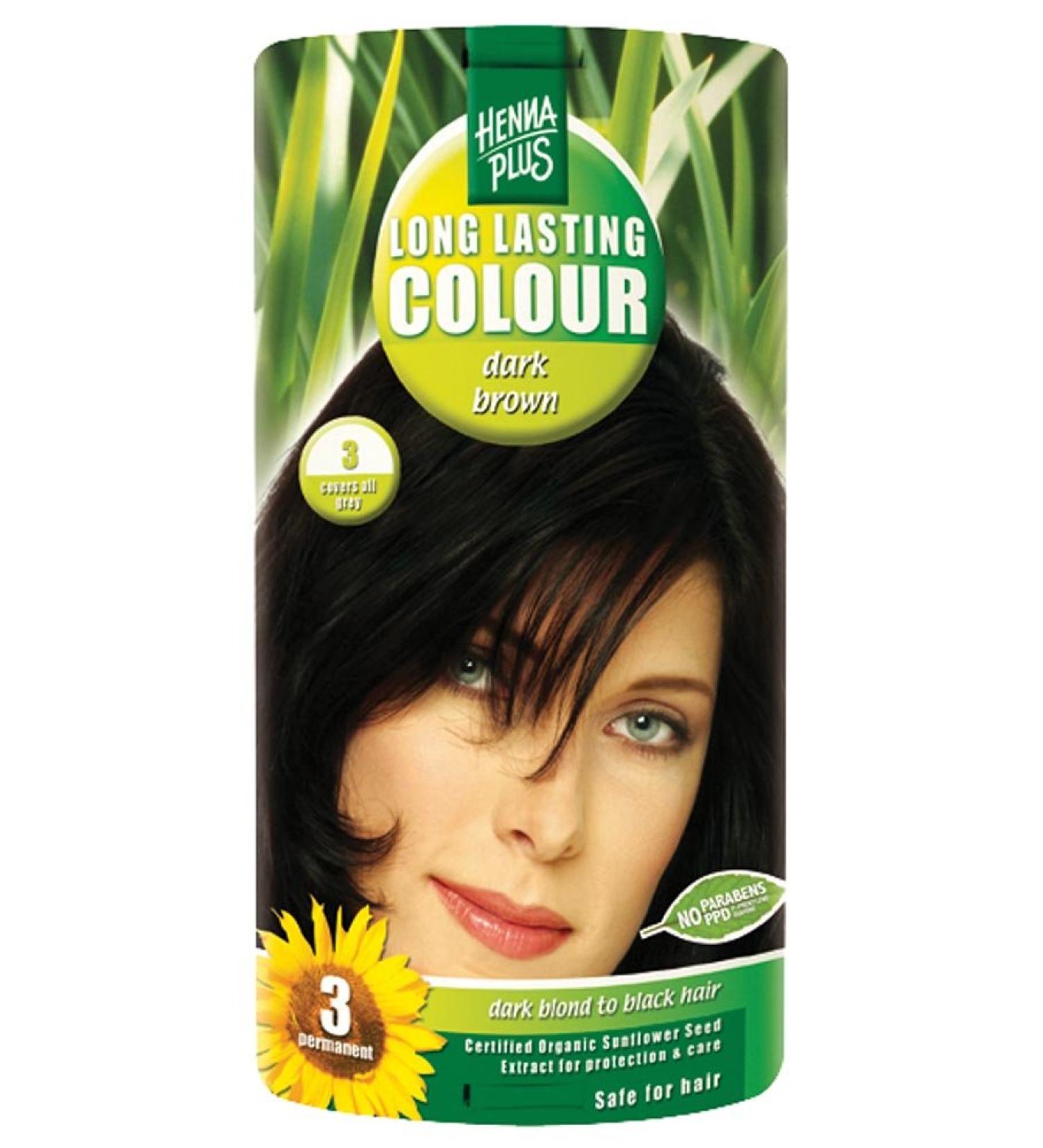 Hennaplus 49150 Long Lasting Colour 3 Dark Brown
