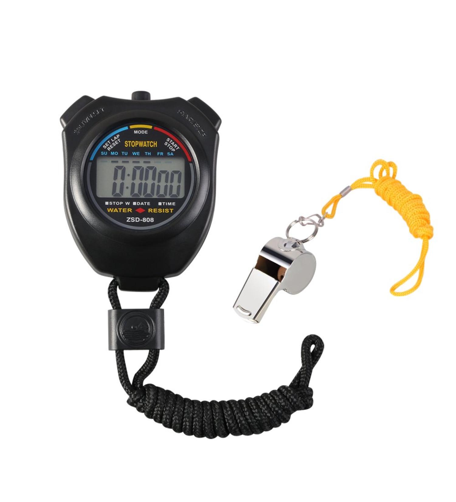 Vicloon Digital Sports Stopwatch Timer Large LCD Stainless Steel Ideal for Football Basketball Running Swimming & Fitness (Black) - Buy Online on GoSupps.com