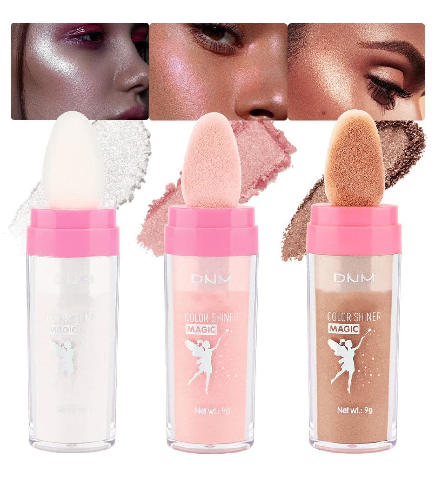 EVPCT DNM Glitter Highlighter Powder Stick Trio - White, Pink, Bronze Diamond Shimmer - 0.32oz - Buy Online on GoSupps.com