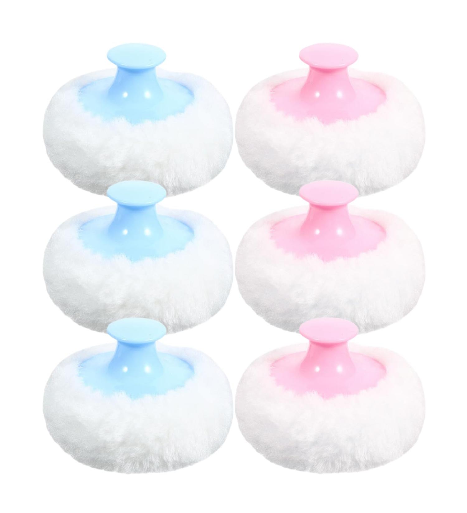 Vaguelly Lot de 6 houppettes douces pour b b : applicateur de maquillage en peluche pour le corps des nourrissons coussinet rond pour poudrer - houppette douce pour estomper - Buy Online on GoSupps.com