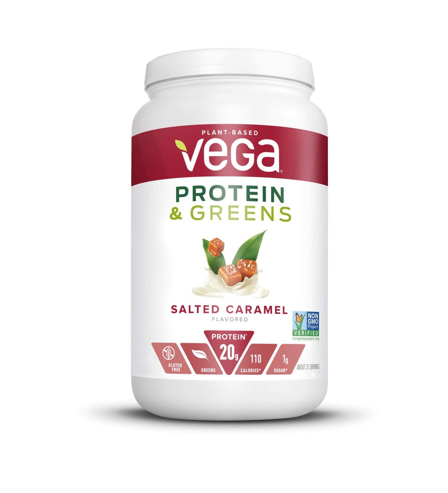 Vega Protein and Greens Salted Caramel - 20g Vegan Protein Powder Low Carb Dairy Free Gluten Free Non GMO - 1.7 lbs (25 Servings - Buy Online on GoSupps.com