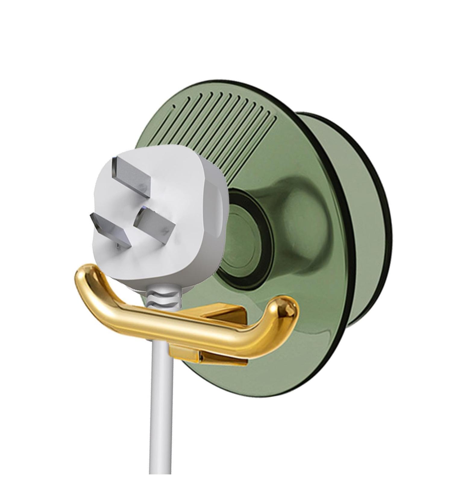 Ristyur Socket Holder | Drill-Free Plug & Cable Hook Organizer | Self-Adhesive Toothbrush & Key Holder in Translucent Green - Buy Online on GoSupps.com
