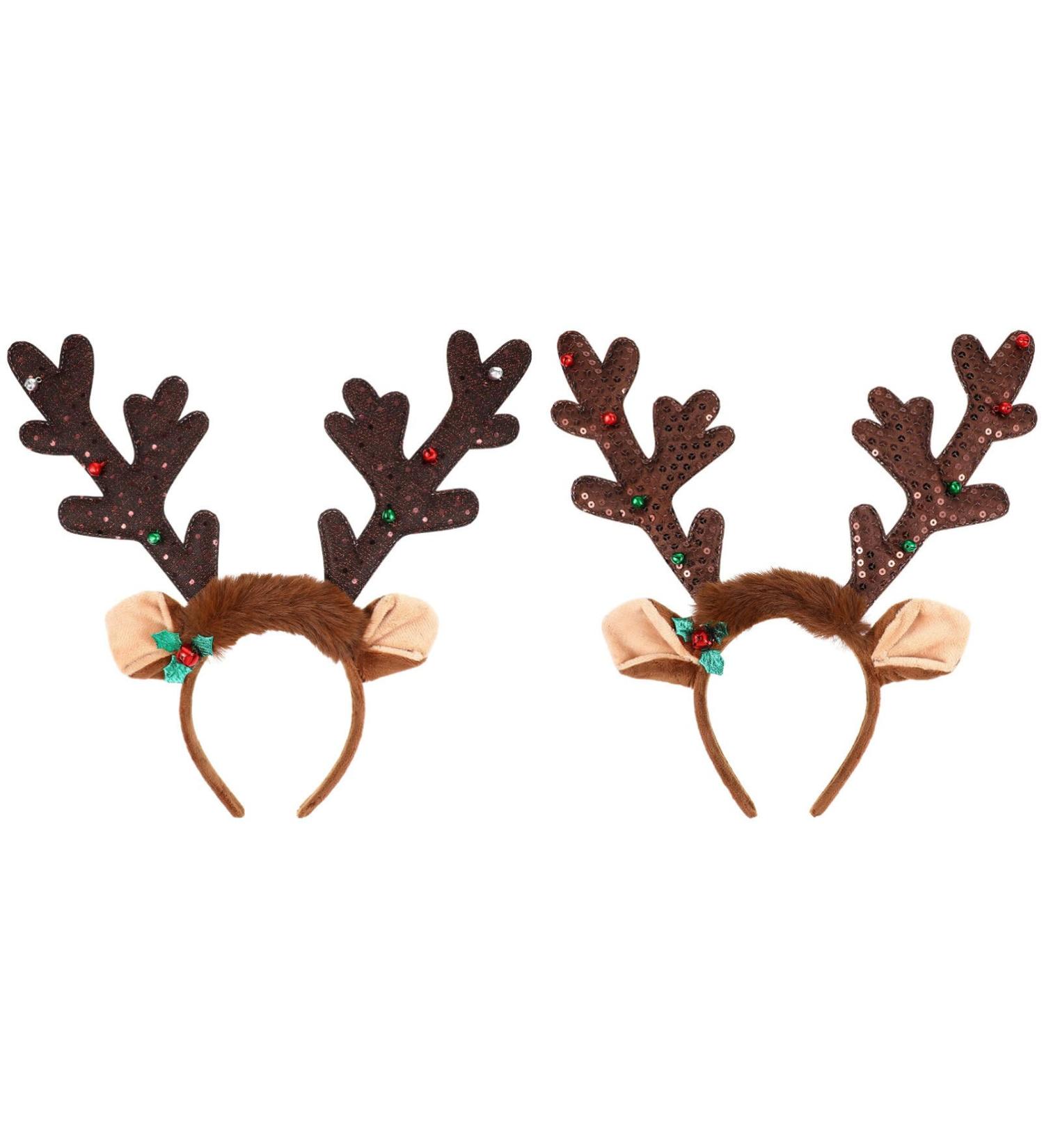 Lurrose Christmas Reindeer Head Straps - 2 Pieces Anti-Stirring Ear Straps with Bells - Perfect Party Hair Jewelry for Everyone - Buy Online on GoSupps.com