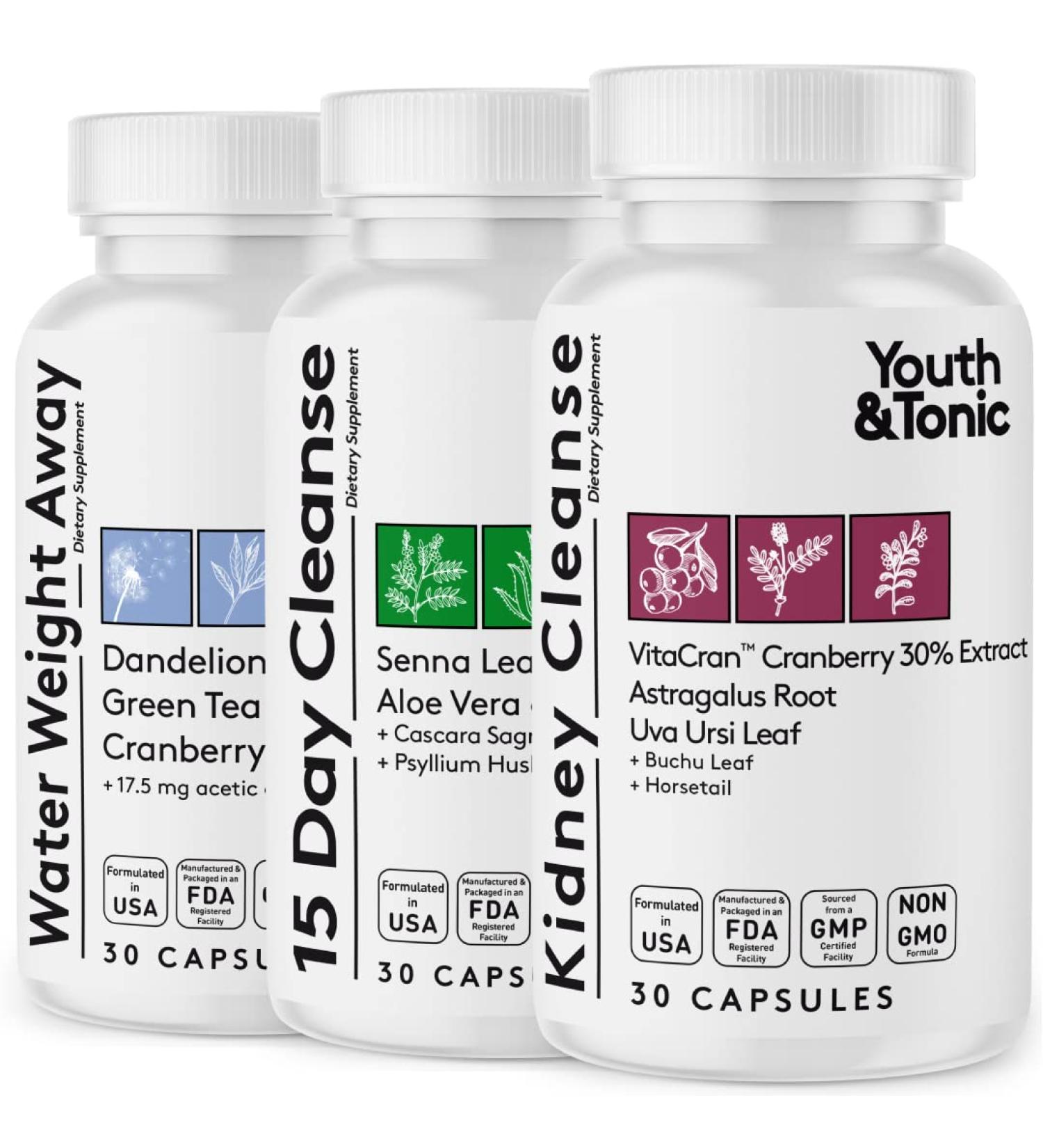 Full Body Cleanse Detox for Men & Women | Flush Waste & Water Weight | Colon, Kidney & Urinary Tract Support | Diuretic Pills for Bloating & Swelling - Buy Online on GoSupps.com