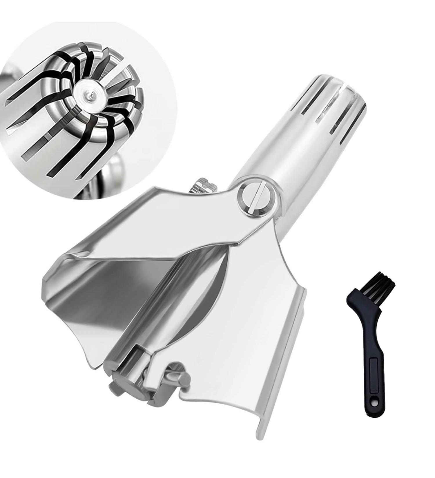 LIUHONGBO Professional Manual Ear and Nose Hair Trimmer with Grooming and Cleaning Brush Batteryfree Waterproof Painless Small and easy to clean and carry for men and women4 Silver - Buy Online on GoSupps.com