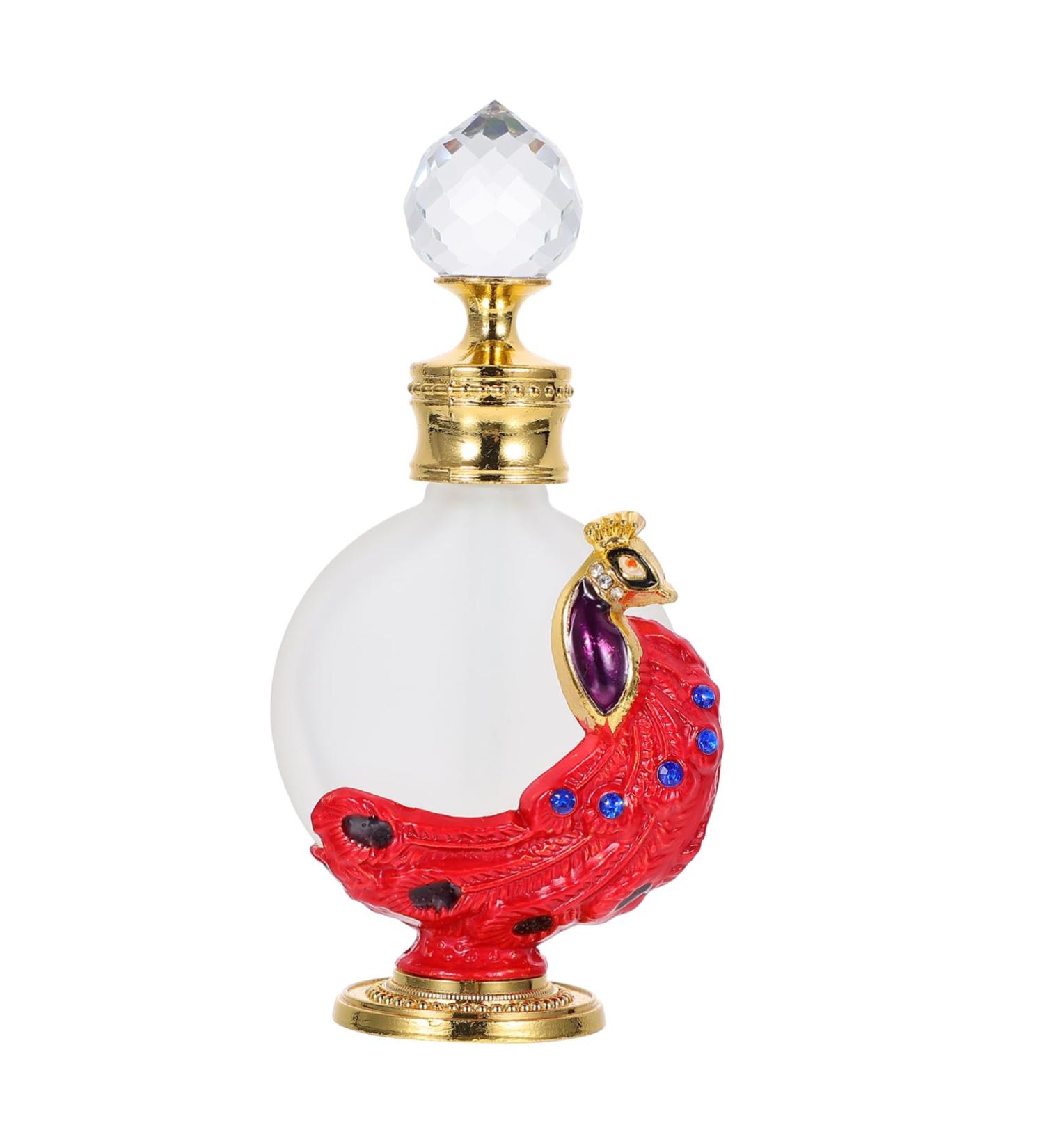 VINTORKY 1pc Peacock Essential Oil Bottle Liquid Bottle Perfume Bottle Dropper Bottle Liquid Dispenser Glass Empty Holder Liquid Holder 3.1x10.5cm Red - Buy Online on GoSupps.com