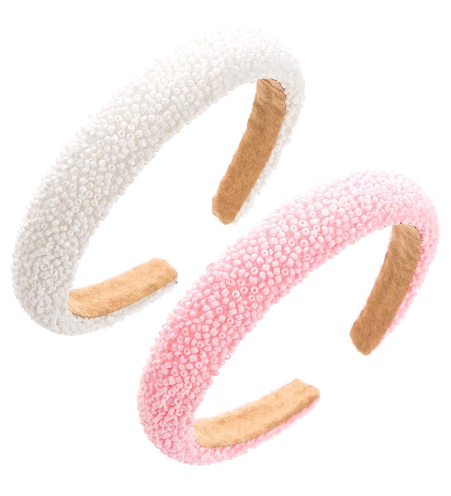 scicent Head Bands 2 Pieces Plain Cute Headband for Girls Rhinestone Sequin Embellished Hair Band for Party Padded Hairbands Wide Non-Slip Hair Hoops - 26415 - Buy Online on GoSupps.com