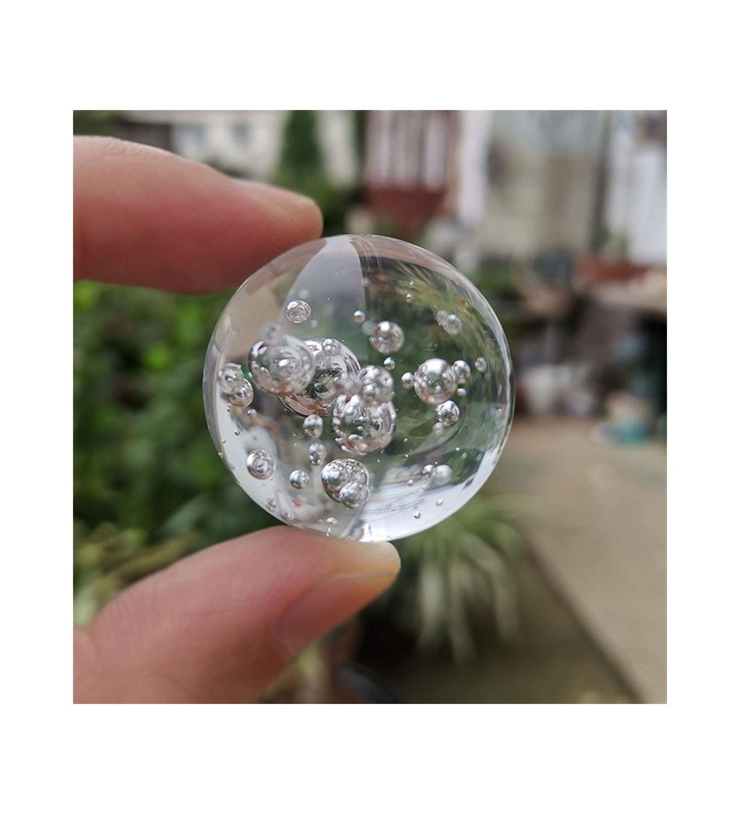 Fennchun crystal ice rack ball water wells bonsai glass ball main decoration ornaments feng shui figure marble ball gifts (color: bubble ball size: 30mm) 30mm bubble ball ball ball