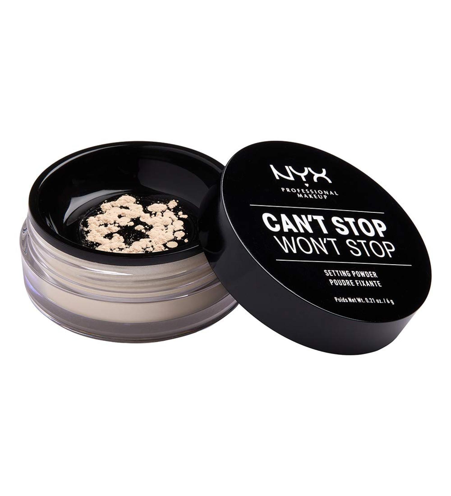 NYX Can't Stop Won't Stop Setting Powder - Light 01 Matte Finish Vegan Formula - 1.6g - Buy Online on GoSupps.com