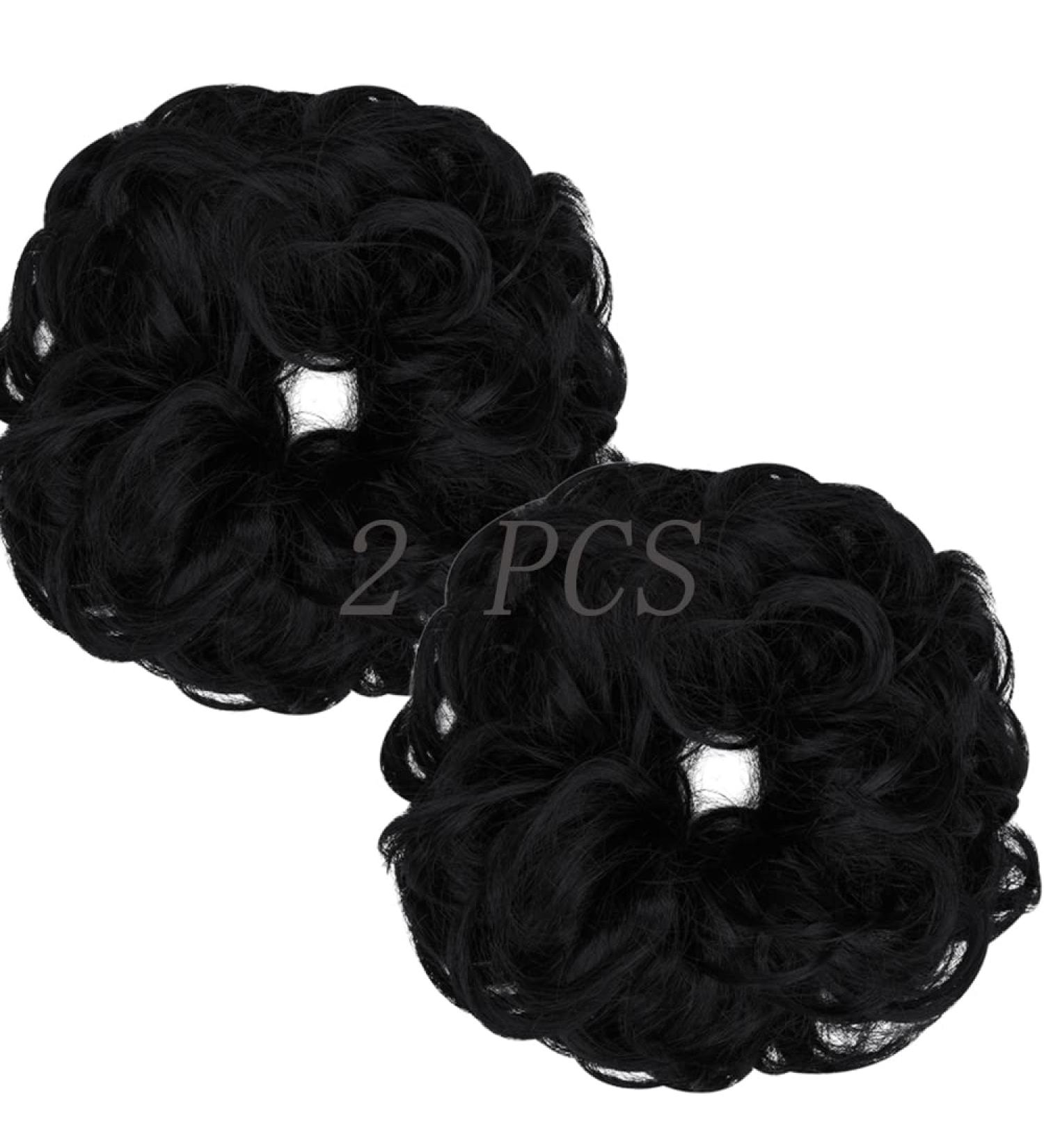 OMGREAT 2PCS Dark Black Updo Messy Hair Buns & Ponytail Extensions - Buy Online on GoSupps.com