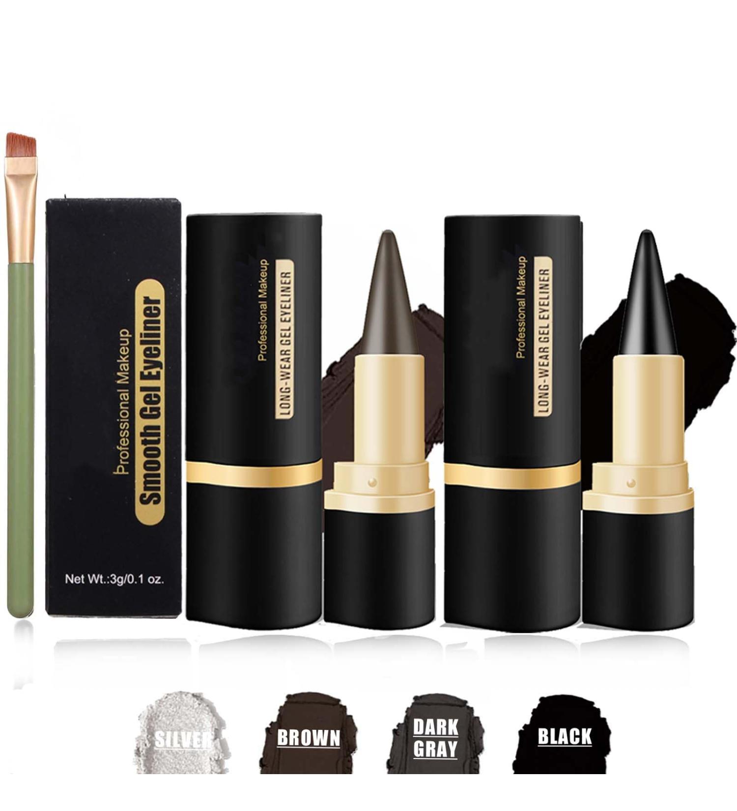Ayky Long Wear Gel Eyeliner Ayky Eyeliner Natural Black Eyeliner Cream Smokey Eyeshadow Palette Stick Smudge Proof Quick-Drying Matte Create Statement Eye Look (Brown+Black) - Buy Online on GoSupps.com