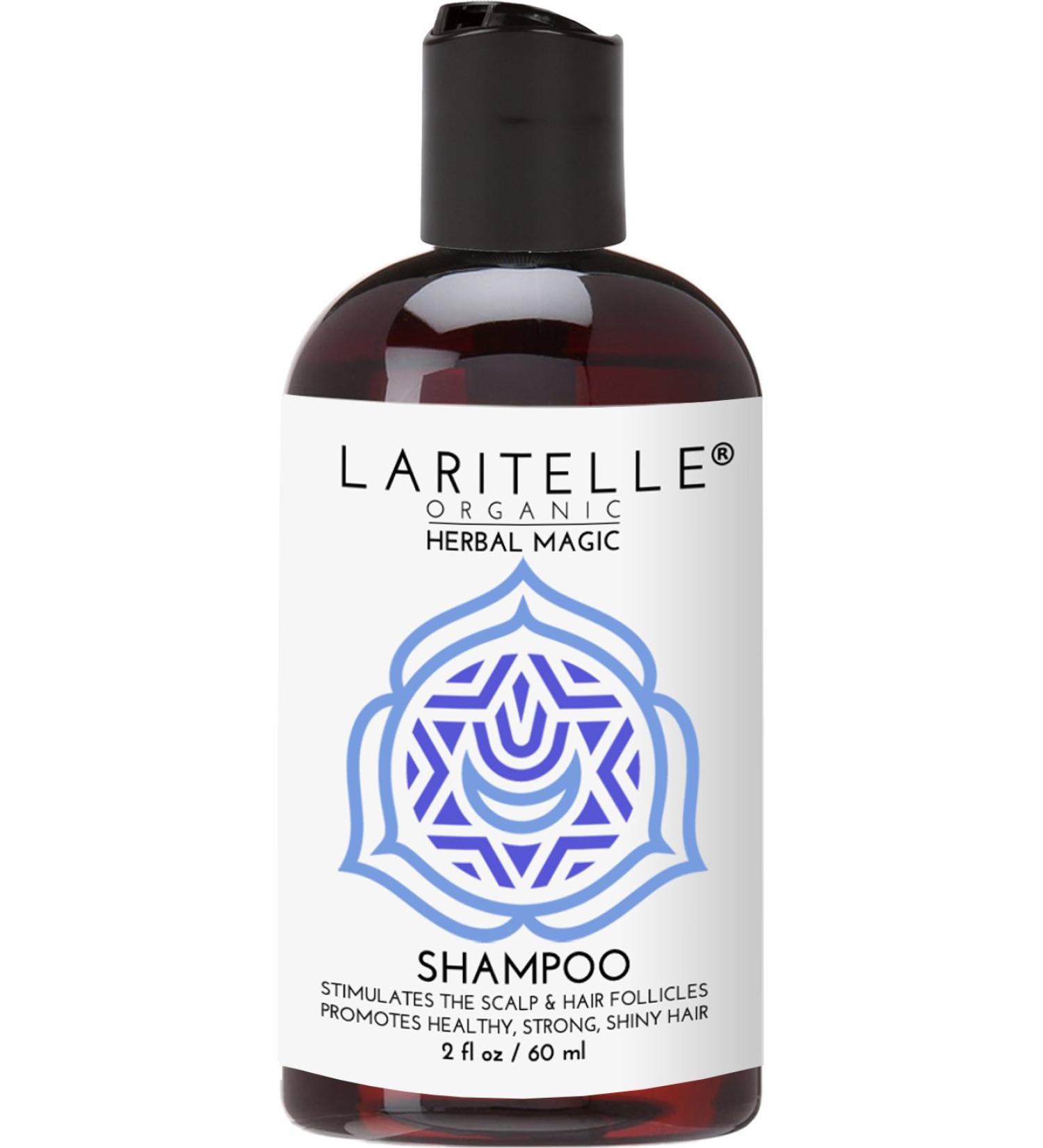 Laritelle Organic Travel Size Shampoo 2 oz | Hair Loss Prevention Clarifying & Strengthening | Rosemary & Saw Palmetto | NO GMO Sulfates Alcohol Parabens Phthalates | Unscented. Hypoallergenic GF