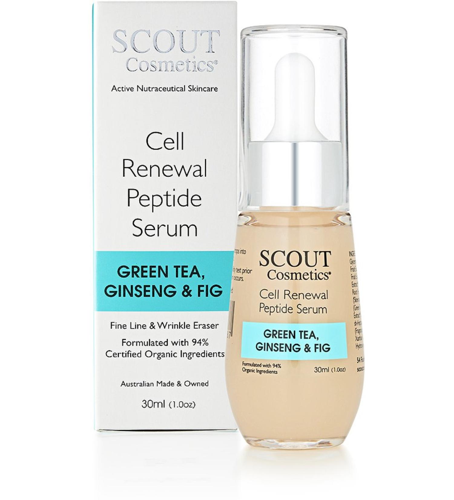 Cell Renewal Peptide Face Serum | Anti-Aging with Green Tea Ginseng & Fig - Shop Internationally - Buy Online on GoSupps.com