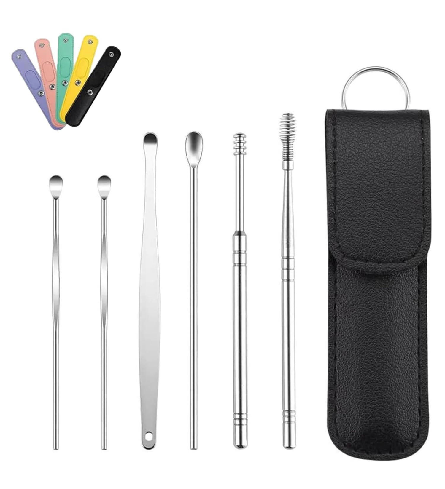 Pleteffect Ear Pleteffect Ear Cleaner The Most Professional Ear Cleaning Master in 2024 Earwax Cleaner Tool Set with Portable Keychain PU Leather Case 6 Pcs(Pink) Black - Buy Online on GoSupps.com