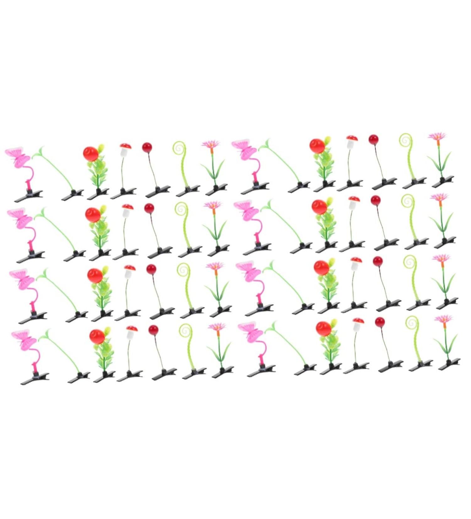 KALLORY 56 pcs Plant Girls Mixed Style Toddler Barrettes - Mini Sprout Hairpins Pins for Kids Party with Grass Sprouts, Little Mushrooms, Butterflies - Novelty Simulation Barrette Set - Buy Online on GoSupps.com