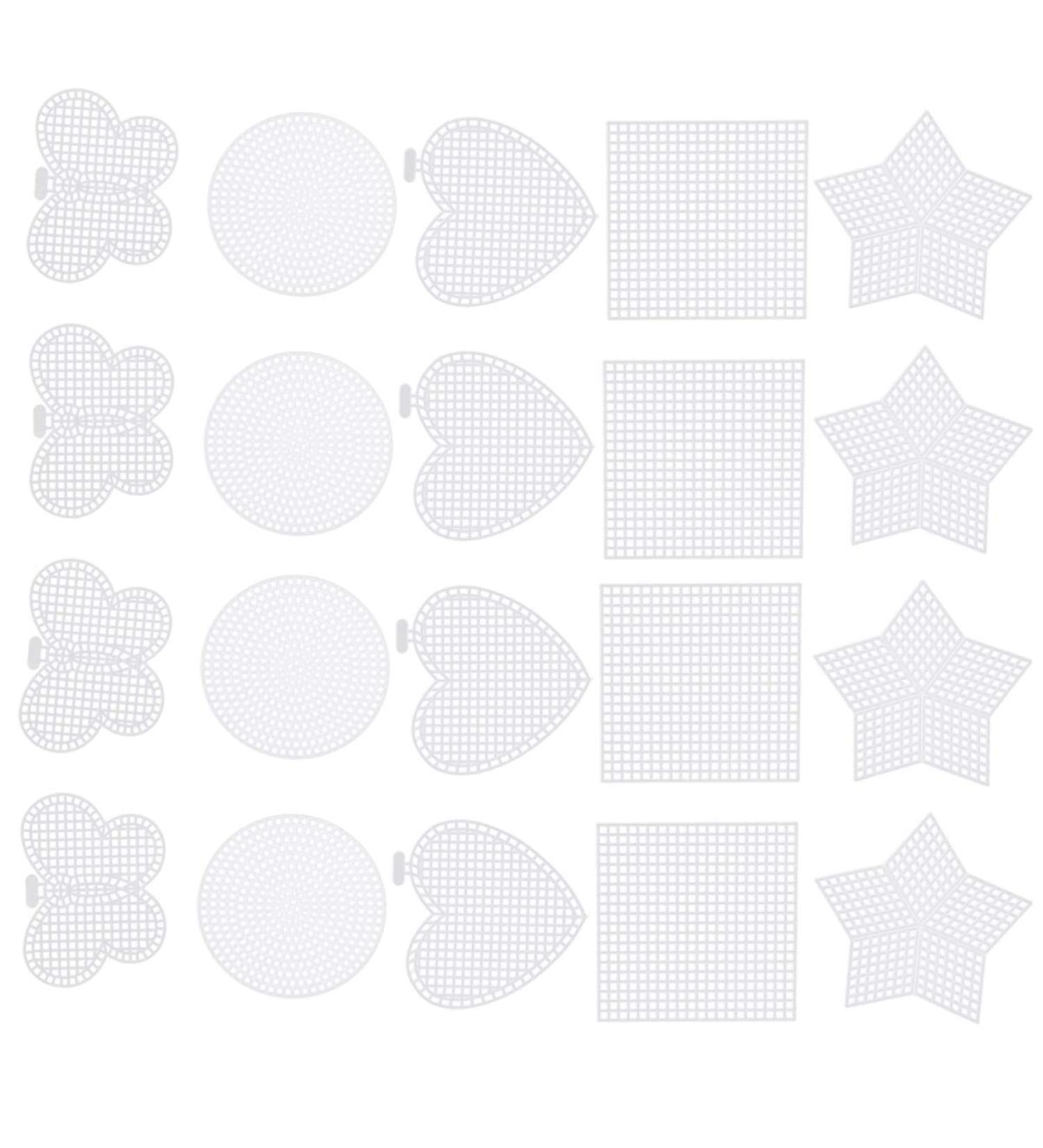 EXCEART 50 Pcs Clear Plastic Mesh Canvas for Needlepoint Embroidery - Cross Stitch Art Craft Shapes Included - Buy Online on GoSupps.com