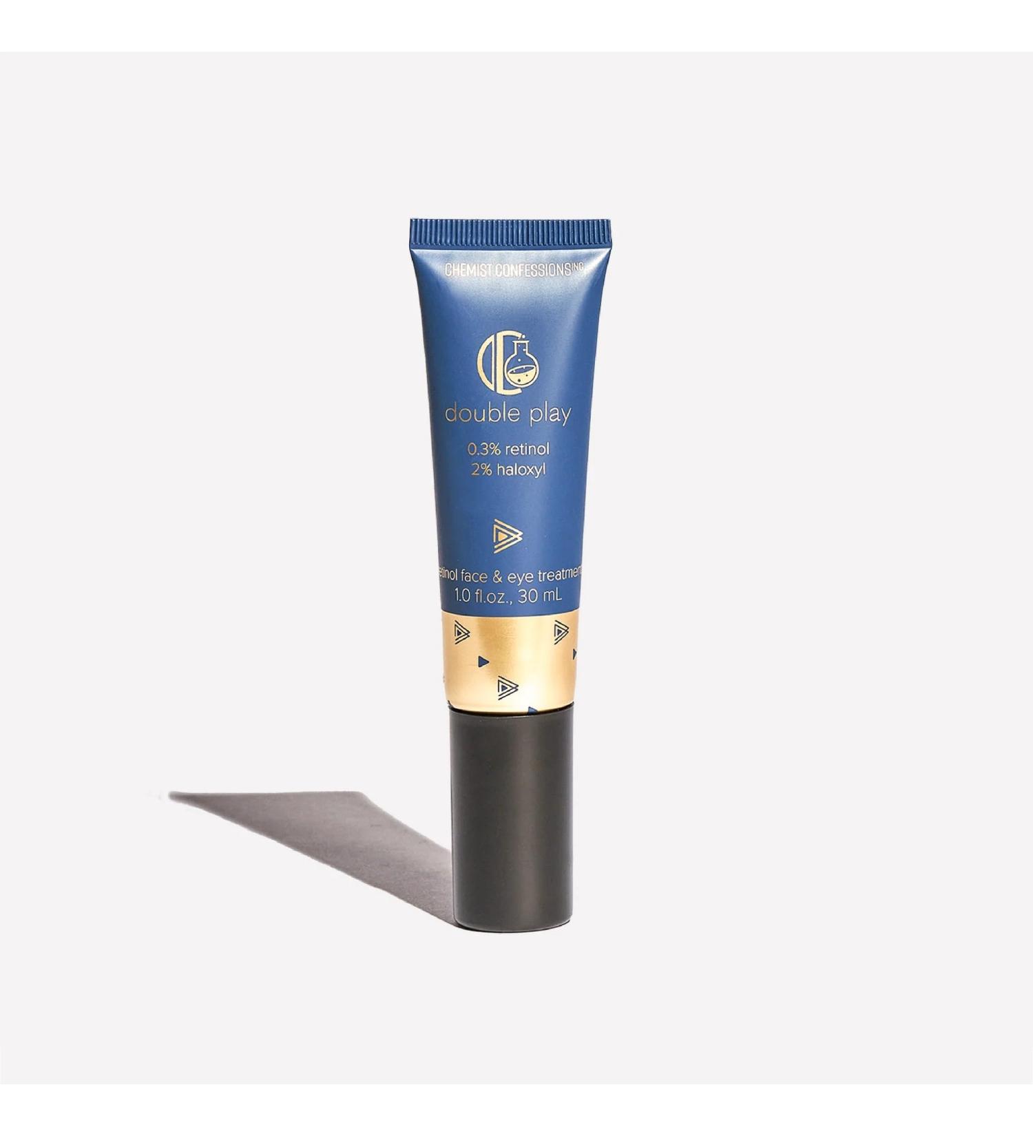 Chemist Confessions Double Play Retinol Face & Eye Cream - Anti-Aging Moisturizer with Peptides for Fine Lines Wrinkles & Uneven Texture - Gentle Retinol Eye Treatment