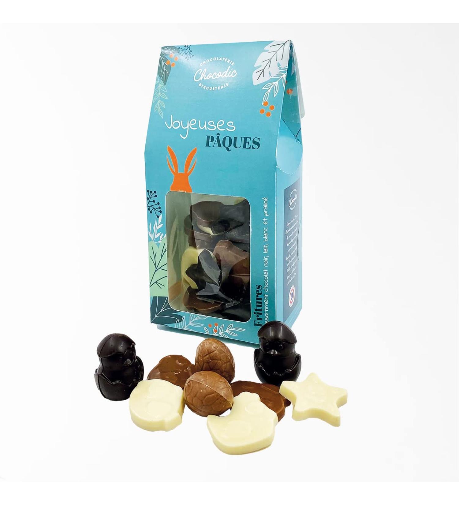 Easter chocolate moulding box 150 g – Easter chocolate – 100% handmade in France – chocolate rabbit hen bell chick egg