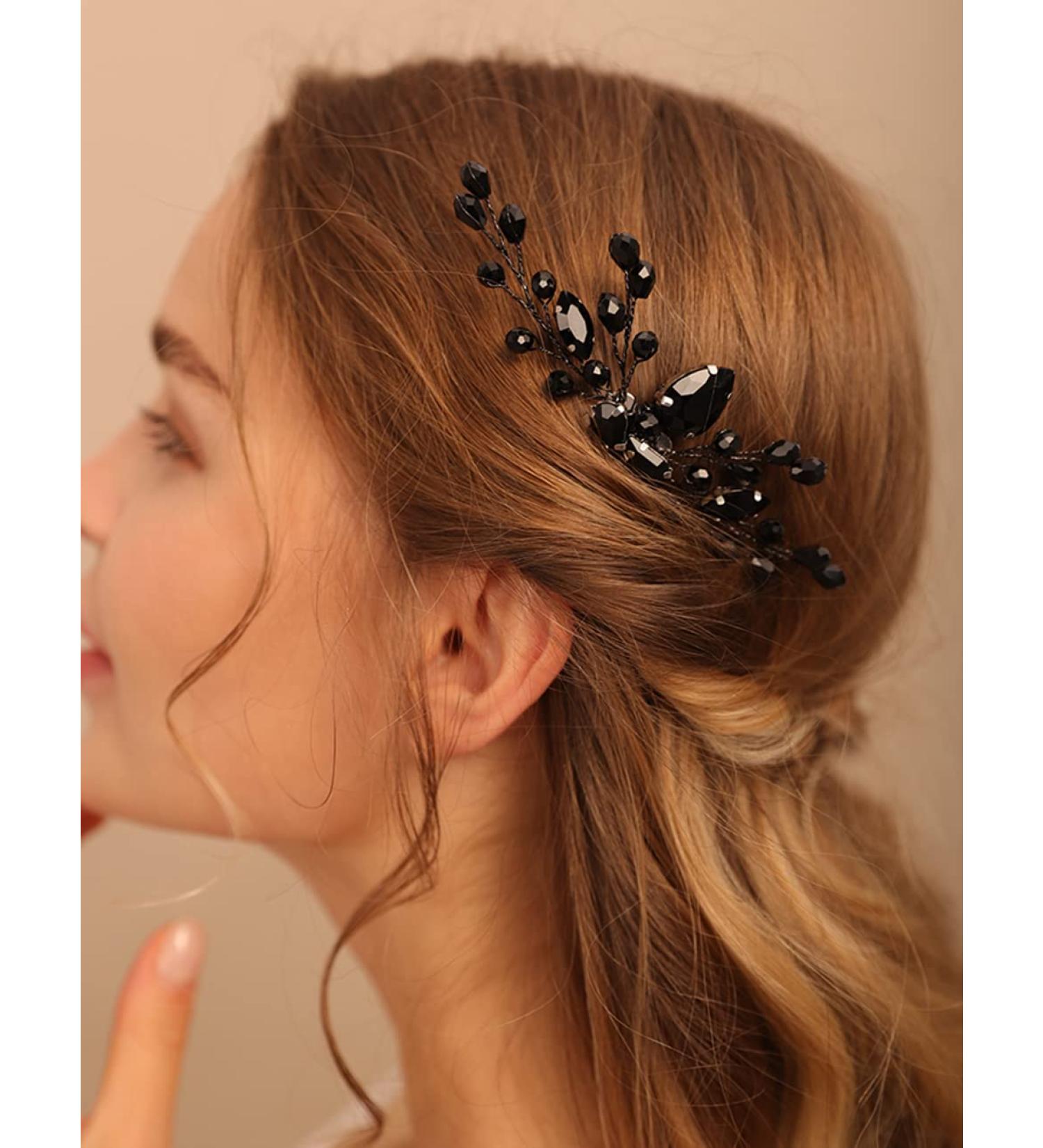 Deniferymakeup Rhinestone Teardrop Hair Comb - Bridal Hair Accessory for Women - Crystal Headpiece for Parties - Buy Online on GoSupps.com