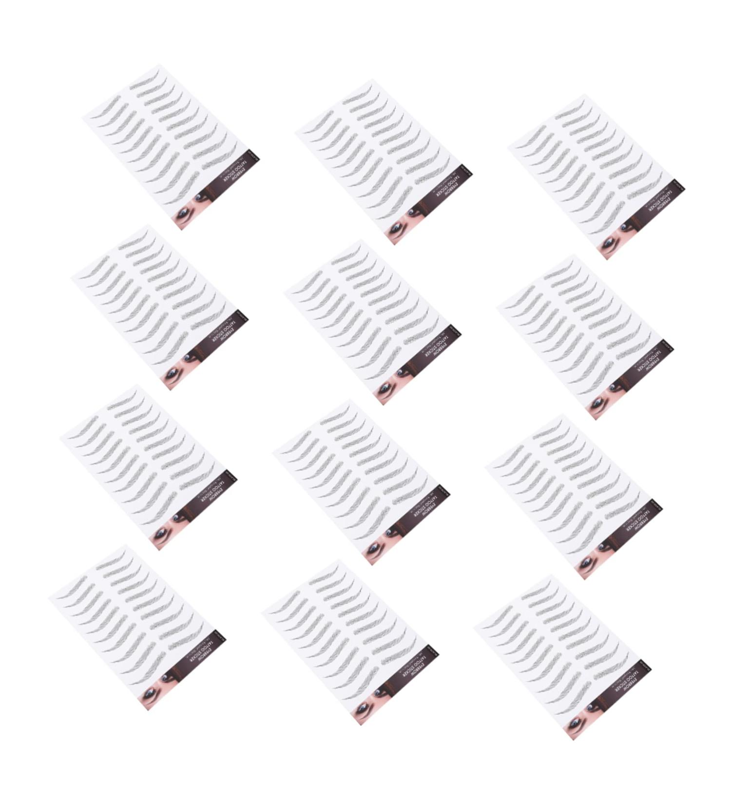 Angoily 12 Sheets Waterproof Eyebrow Stickers Black Stickers Sticking Stuffers for Men Artificial Eyebrow 3d 21x15cm Black - Buy Online on GoSupps.com