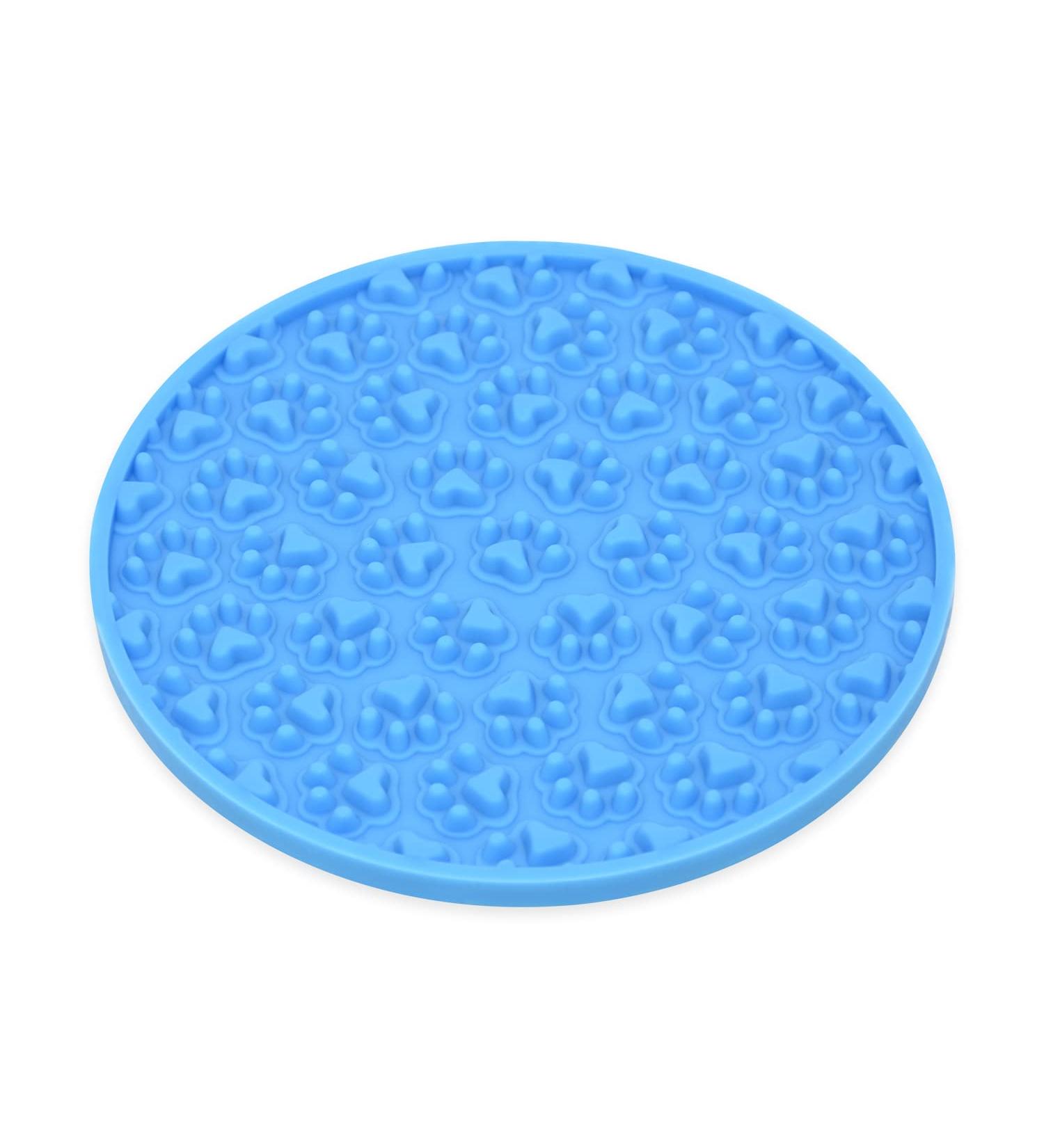 Bangp Dog Lick Pad - Sluggish Feed Mat for Bathroom Training Distraction Mat & Treat Pad with Strong Suction (Blue Paw) - Buy Online on GoSupps.com