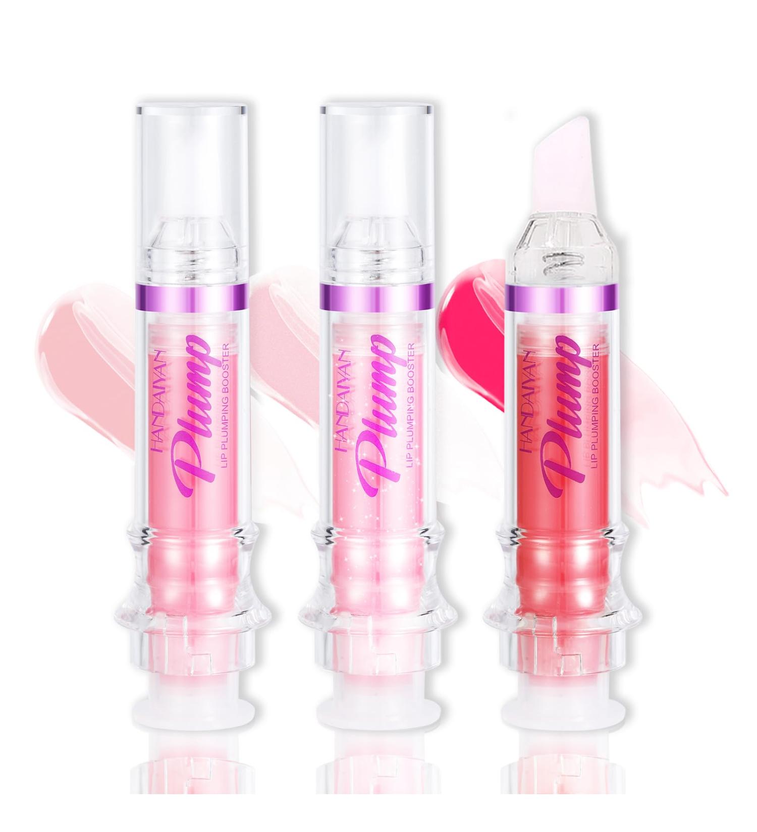 Buy Lip Plumper Gloss Booster Set 3 Colors | Natural Hydrating Lip Care & Fine Line Reducing Serum for Fuller Lips - Buy Online on GoSupps.com