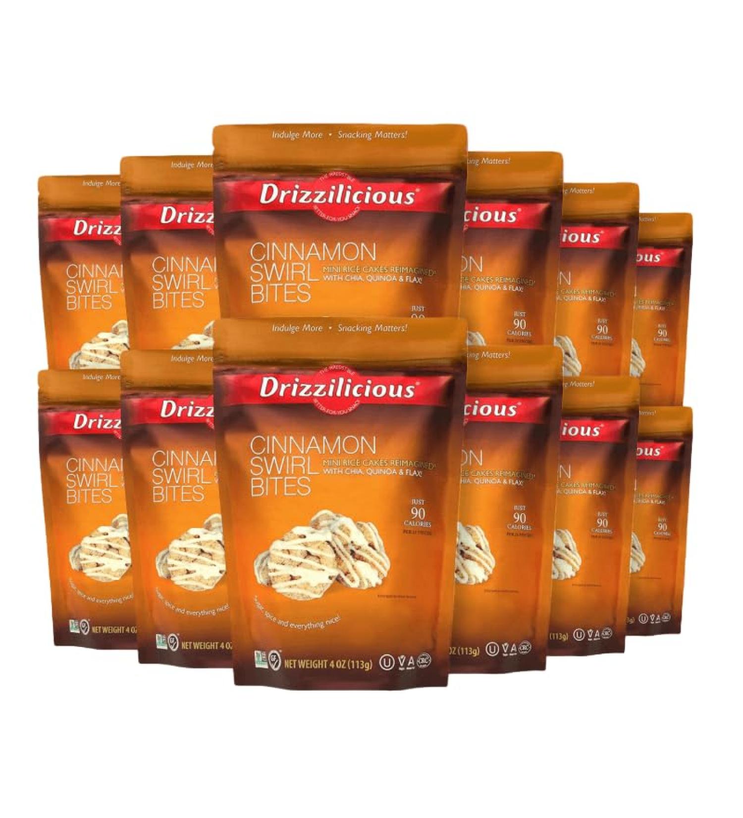 Drizzilicious Cinnamon Swirl Mini Rice Crisp Non GMO 4 Ounces (Pack Of 12) - Buy Online on GoSupps.com