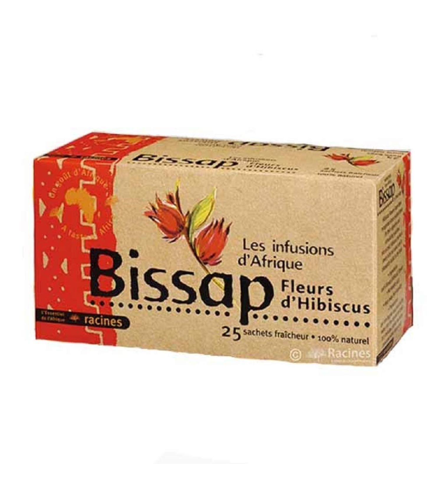  Racines 100% NATURAL BISSAP INFUSIONS Pack of 2 boxes of 100% Natural Hibiscus or Bissap Flower Infusions + a pretty sticker from the Set Products brand 2 x 25 sachets of 1.6g  - Buy Online on GoSupps.com