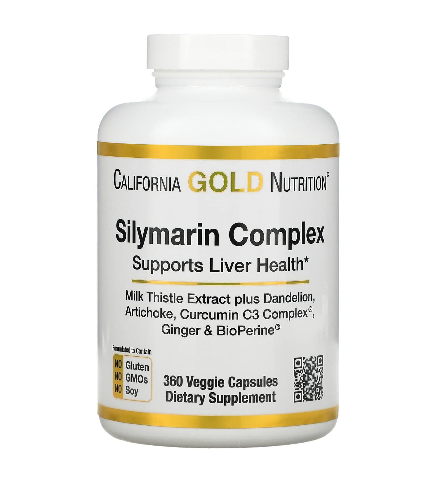 Silymarin Liver Health Complex - Milk Thistle, Curcumin, Artichoke, Dandelion & More - 360 Veg Capsules - Buy Online on GoSupps.com