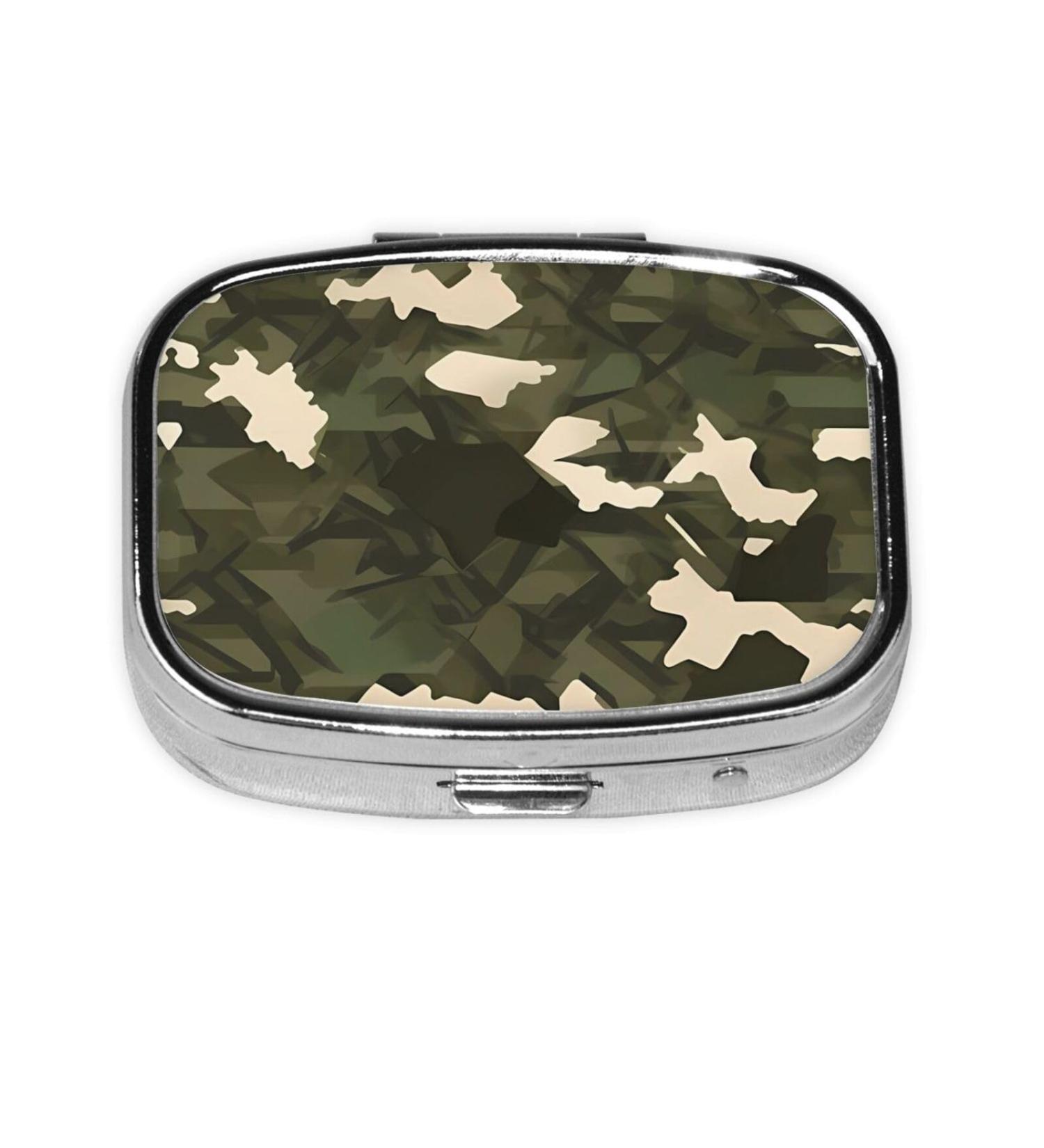 Army Camouflage 2 Compartment Pill Case | Cute Travel Pill Organizer & Purse Gift - Buy Online on GoSupps.com