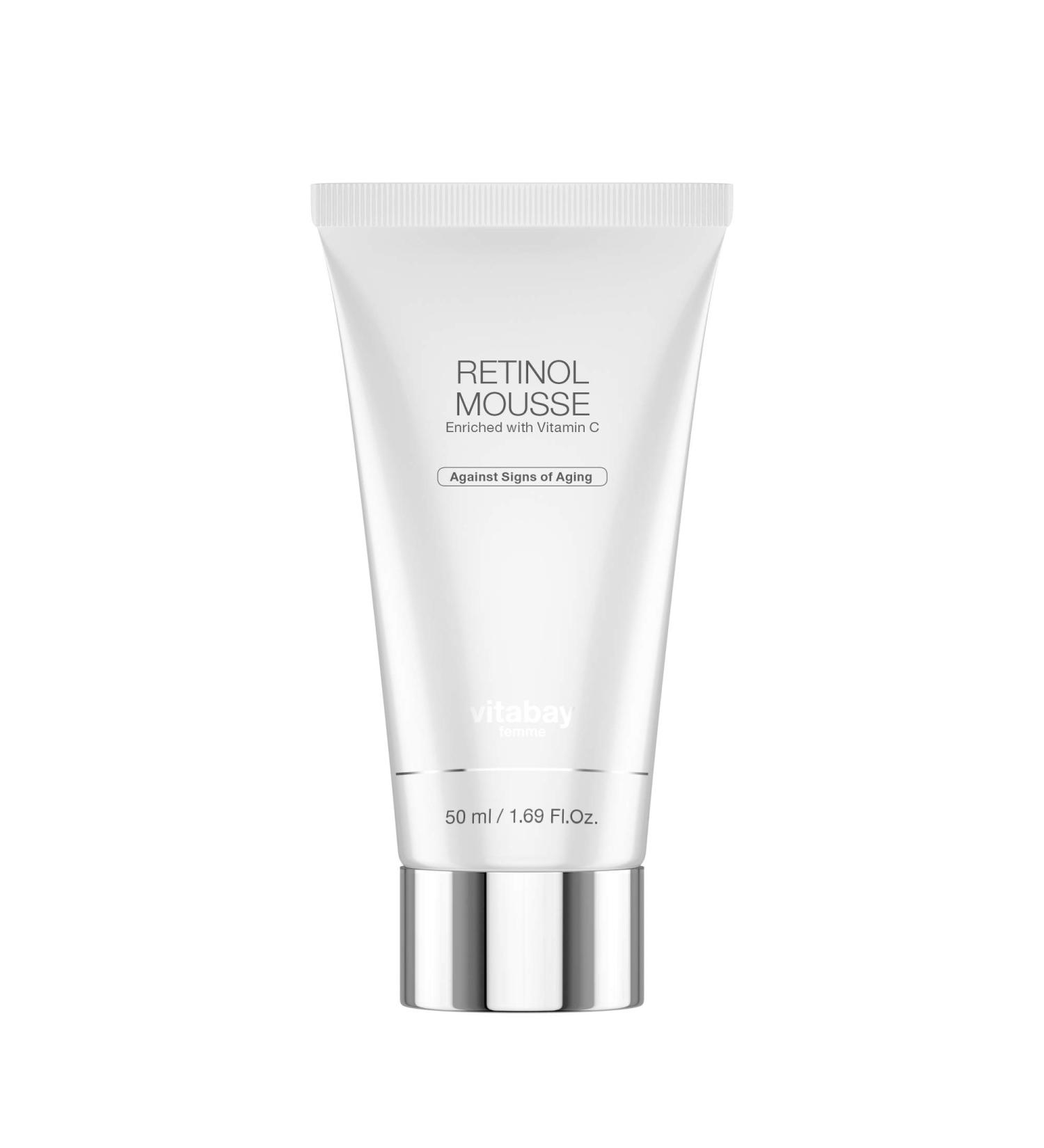 Retinol Mousse Anti-aging day cream hyaluronic acid vitamin A and C 50 ml smooth skin - Buy Online on GoSupps.com