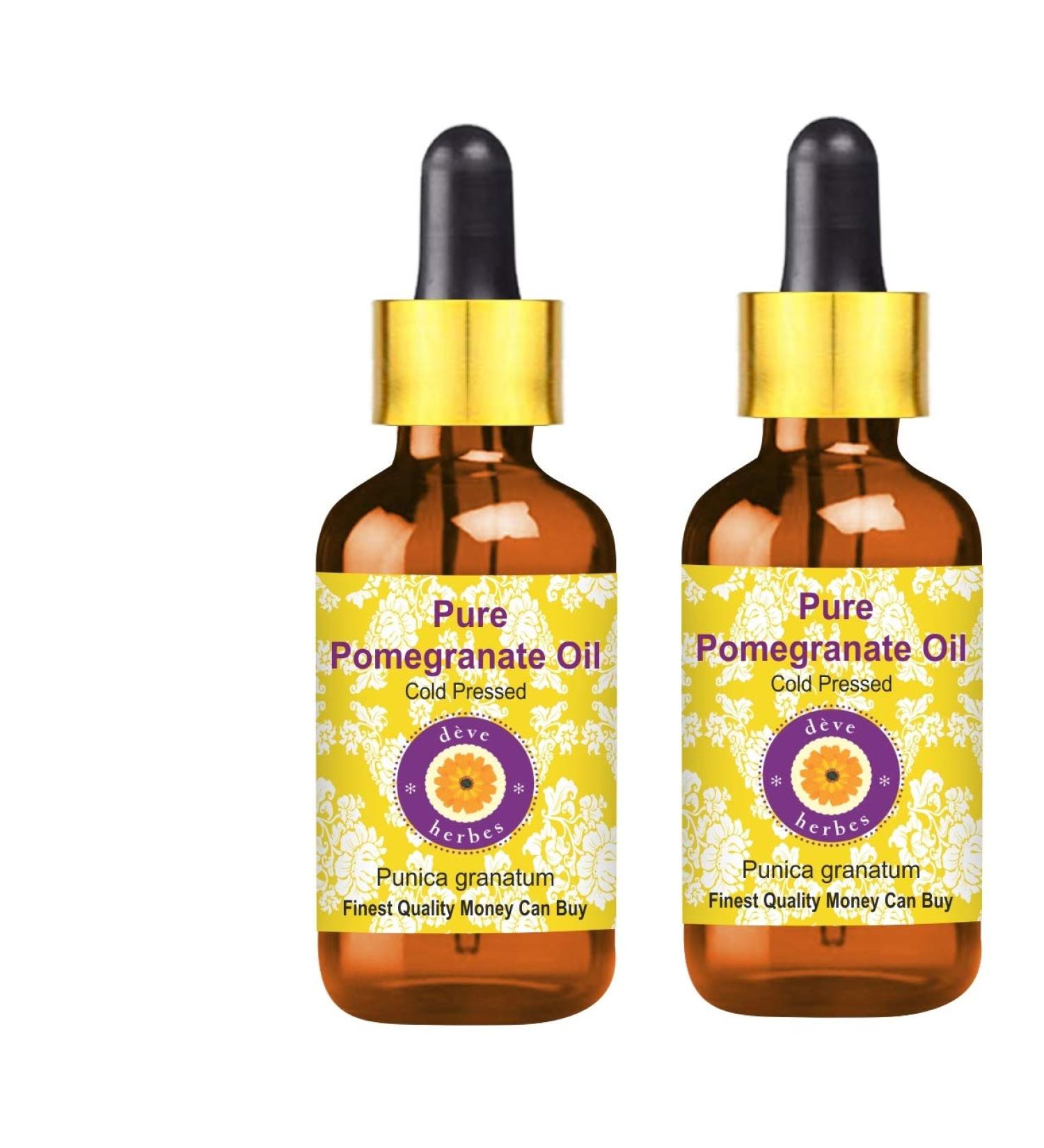 Buy Dev Herbes Pure Pomegranate Oil - Cold-Pressed Therapeutic Quality (Pack of 2 100ml each) - International Shipping Available - Buy Online on GoSupps.com