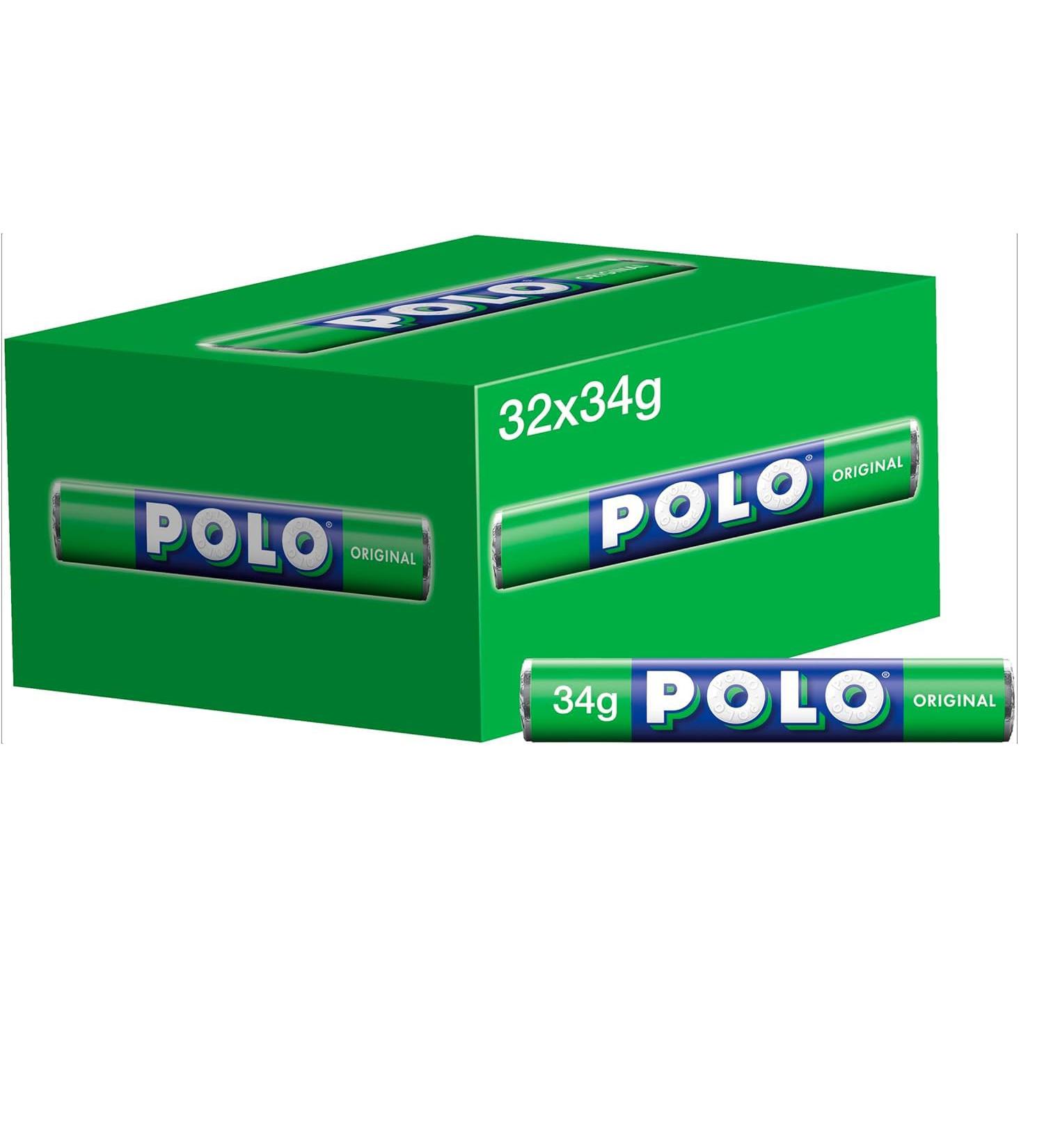 Nestle Polo Original Mint Rolls - Pack of 2 Boxes of 32 x 34g