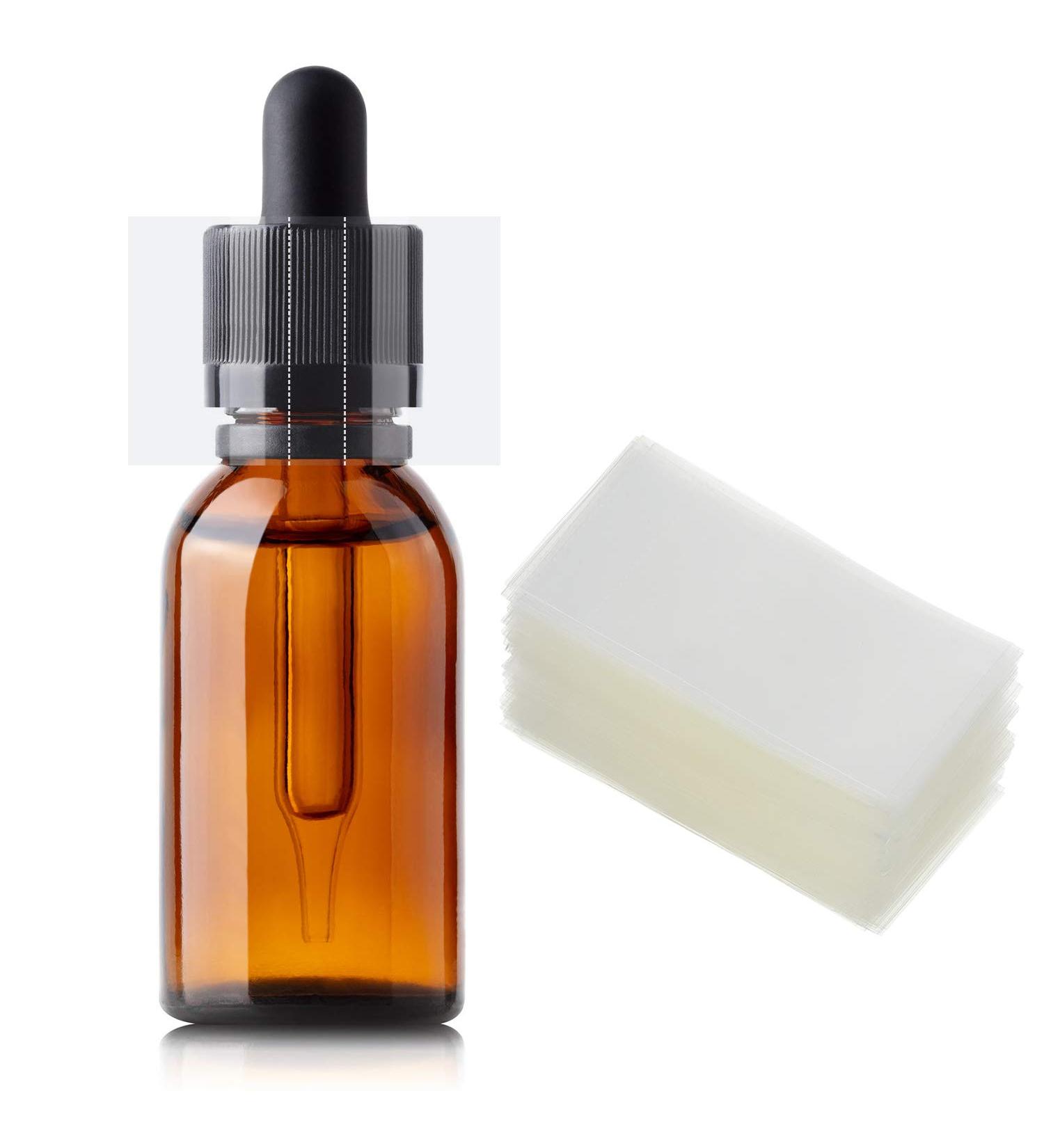 500 Clear Perforated Shrink Bands for Essential Oil Bottles - 1.8 x 0.9 Inch - Fits Cap Diameter 3/4 to 1 Inch - Buy Online on GoSupps.com