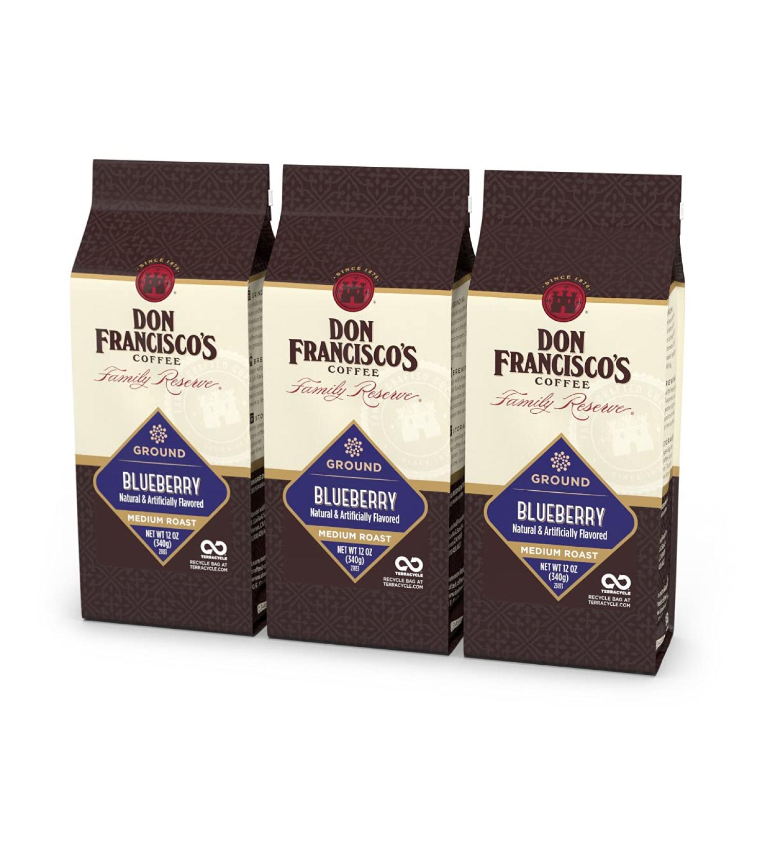 Don Francisco's Caf torr fi la myrtille caf moulu recyclable 3 x 340 ml - Buy Online on GoSupps.com