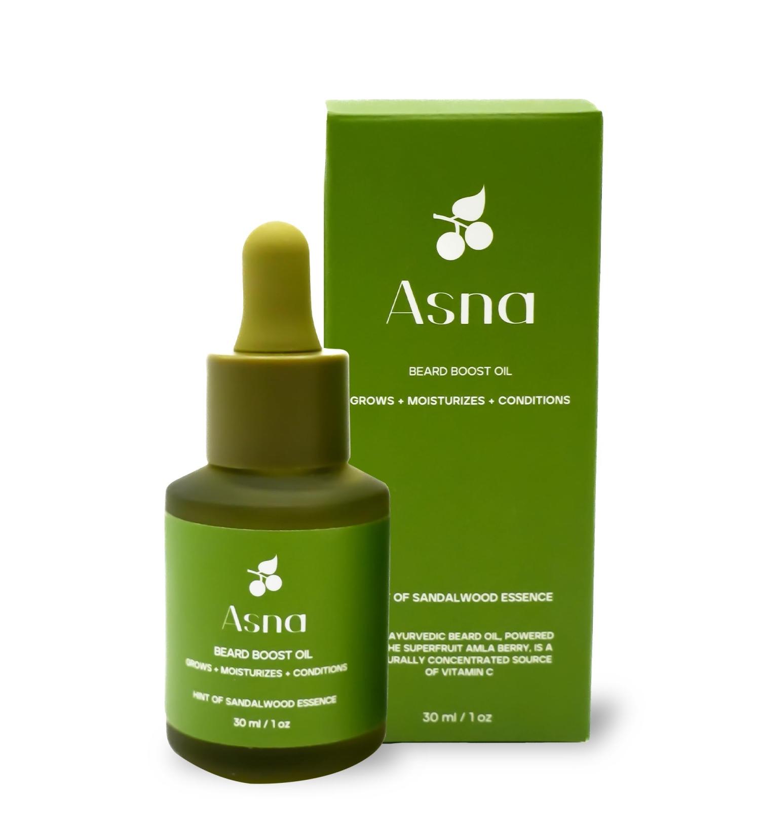 Asna Beard Boost Oil | Cold-Pressed Ayurvedic Formula for Nourishing & Moisturizing All Hair Types | Stimulates Growth with Vitamin C & Antioxidants - Buy Online on GoSupps.com