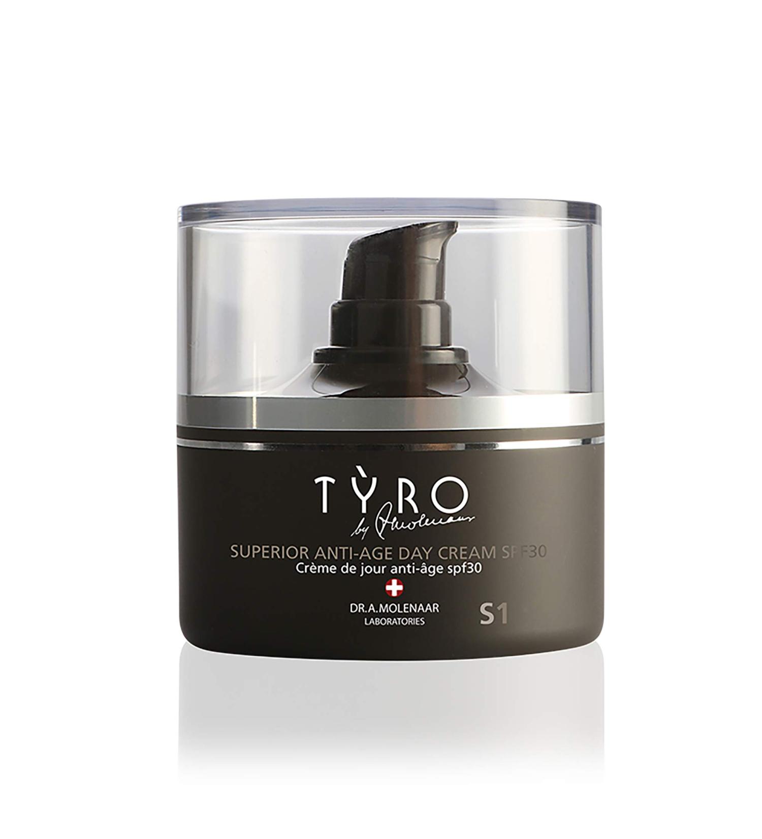 TYRO Superior Anti-Age Day Cream Spf 30 - Intensive Nourishing Day Cream With Spf 30 - Helps Fight Multiple Signs Of Aging - For Skin That Is Smoother More Radiant And Younger Looking - 1.69 Oz