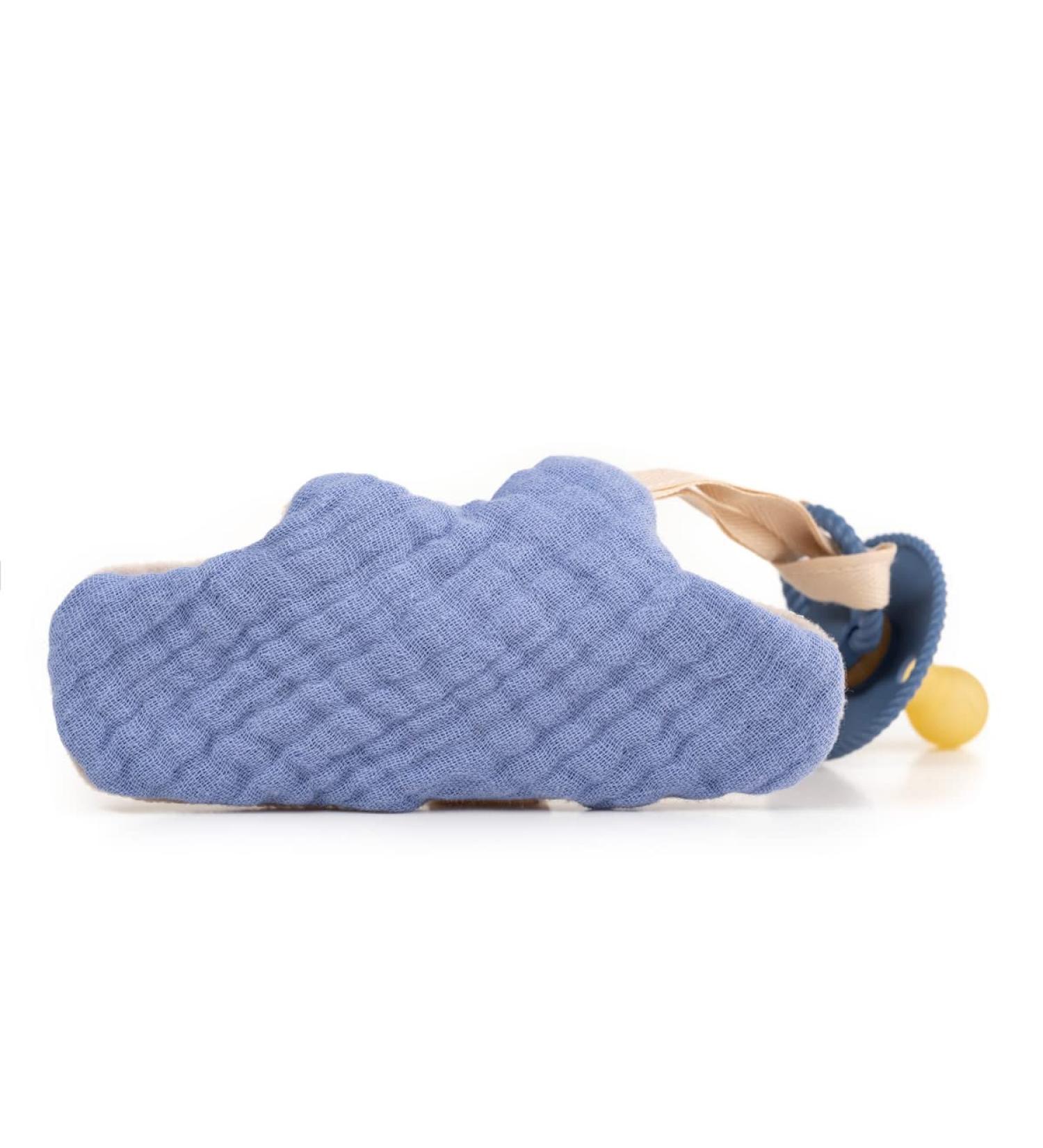 Muslin Cloud Pacifier Holder - Lagoon Blue | Soft Fabric & Fleece Attachment for Pacifiers - International Shipping - Buy Online on GoSupps.com