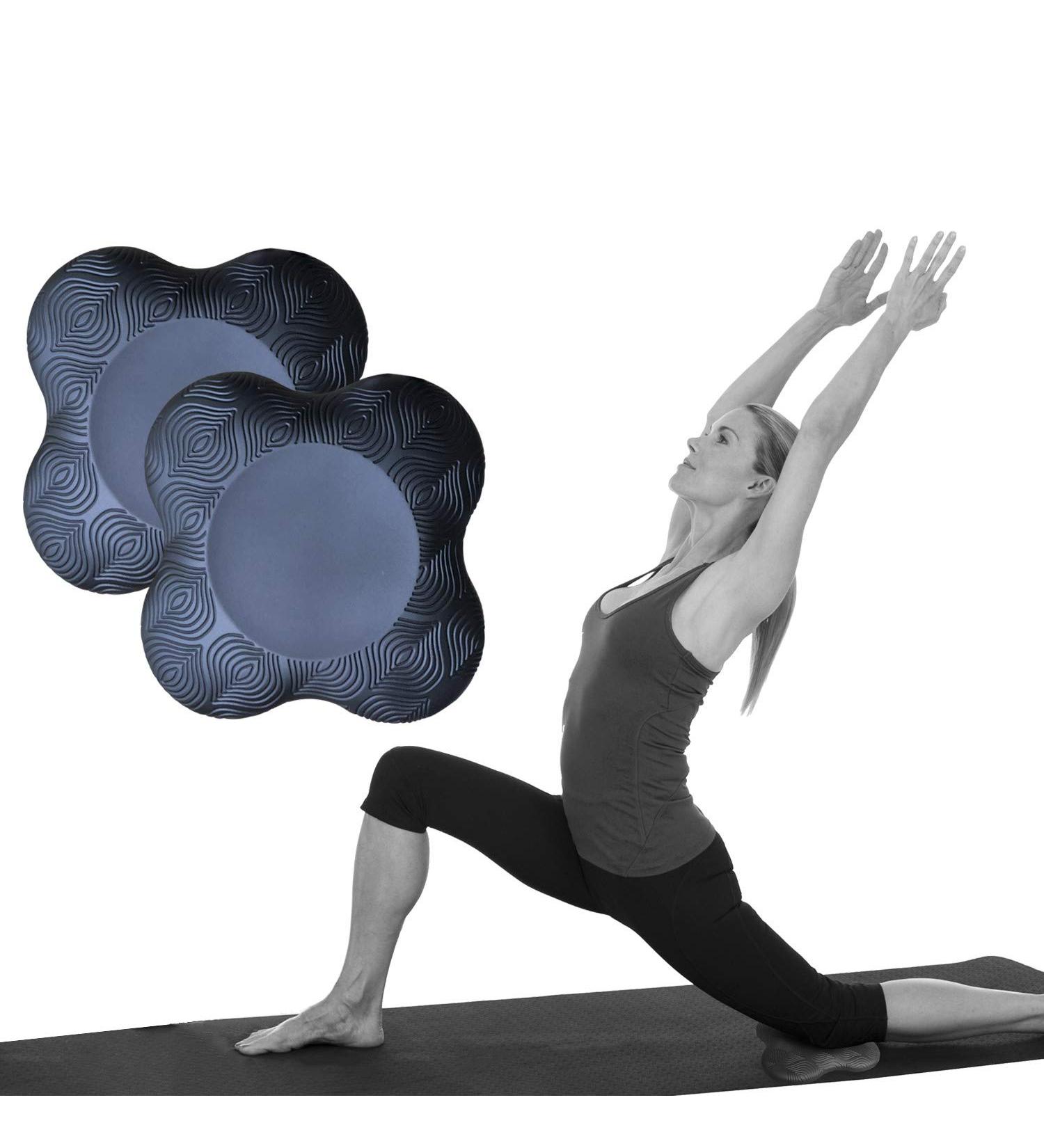 Sunflower Home 2 Pack Extra Thick Yoga Knee Pad Cushion for Knees, Elbows, Wrist, Hands & Head - Black - Buy Online on GoSupps.com