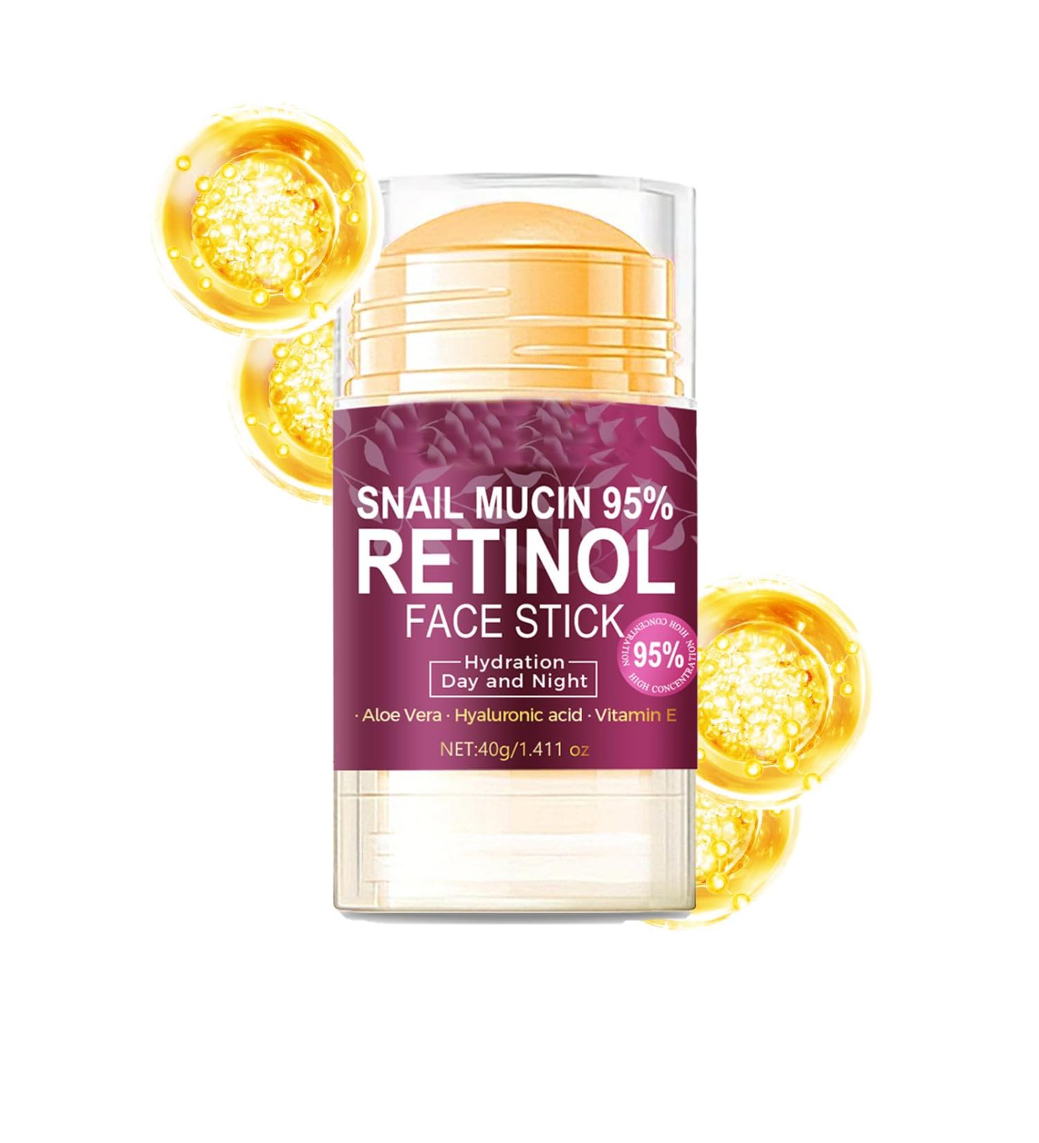 Retinol Face Stick Hyaluronic Acid Face Moisturizer with 95% Snail Mucin Lifting & Firming Anti Wrinkle Facial Moisturizer Balm Stick Deep Hydration Anti Aging Repair Cream for All Skin Types 1.41oz - Buy Online on GoSupps.com