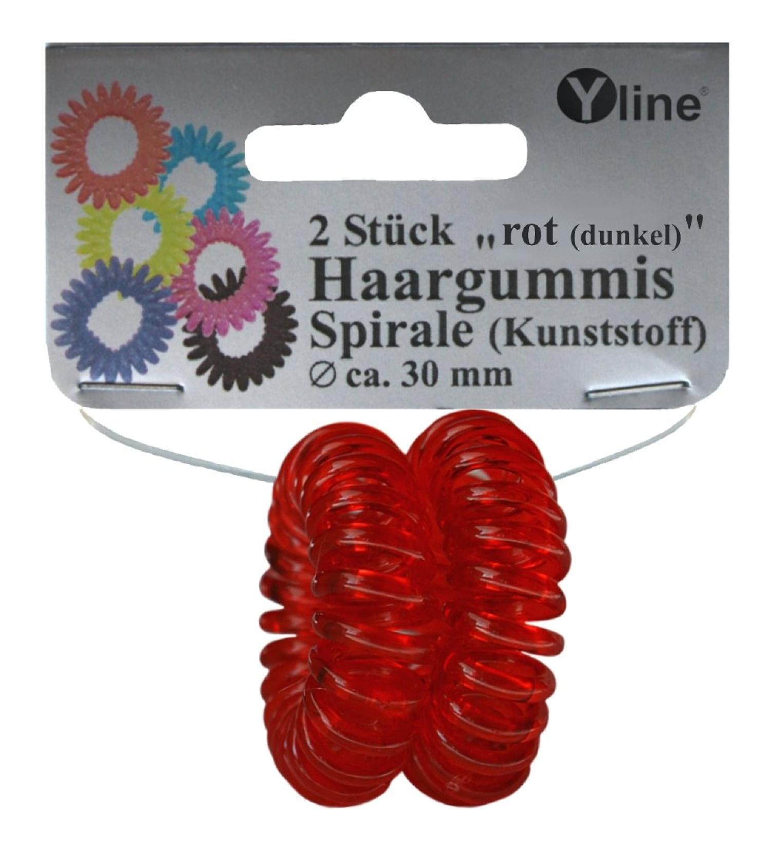 2 hair ties red (dark) plastic hair accessories for.Children braid rubber hair tie spiral hair spiral braid coil on SB card 2499-04