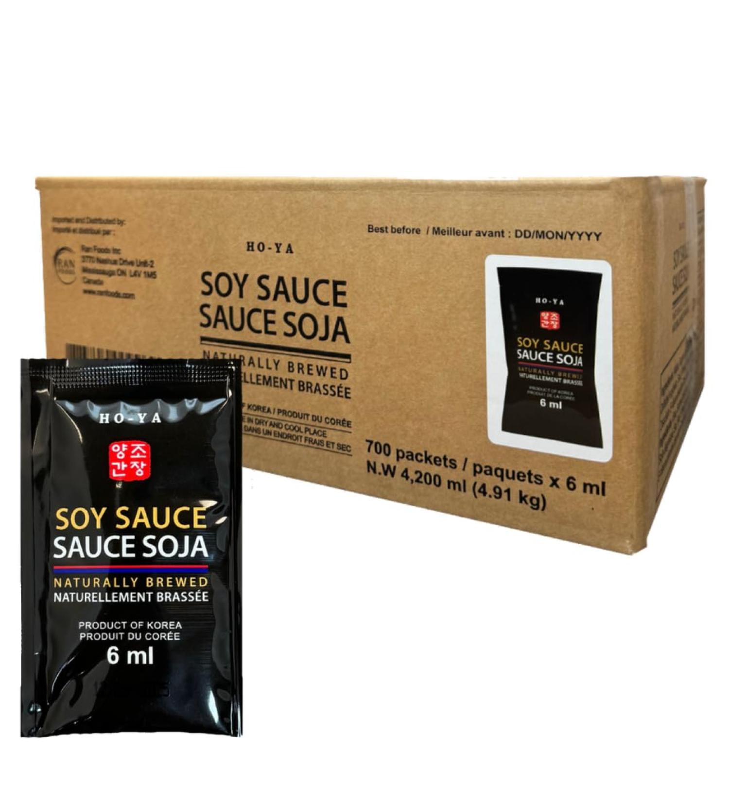 HO-YA Premium Korean Soy Sauce Packets 700pcs x 6mL Naturally Brewed for Authentic Flavors (700) - Buy Online on GoSupps.com